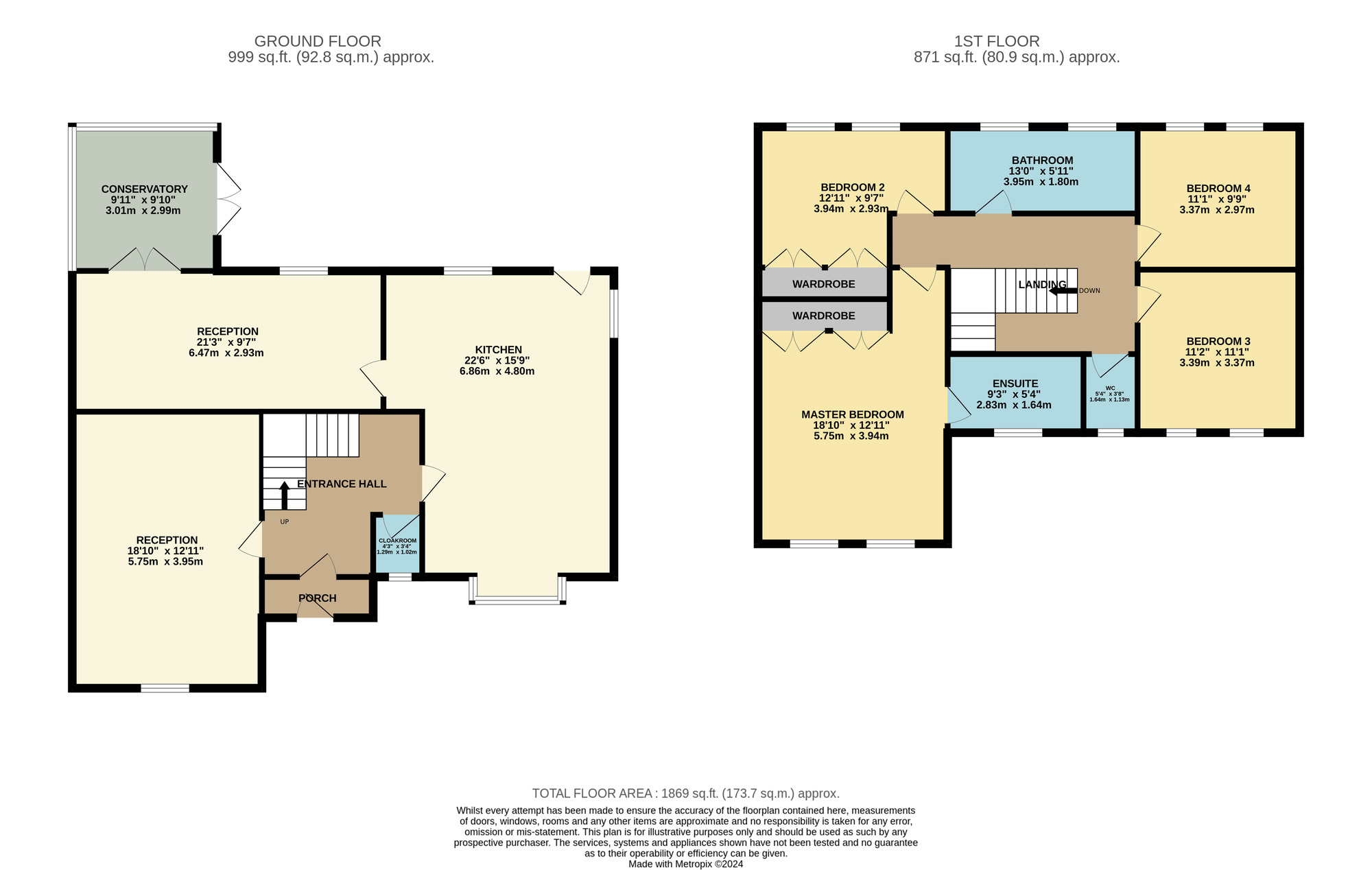 Floorplan of 4 bedroom Detached House for sale, Fairfield Close, Stockton-on-Tees, Durham, TS19