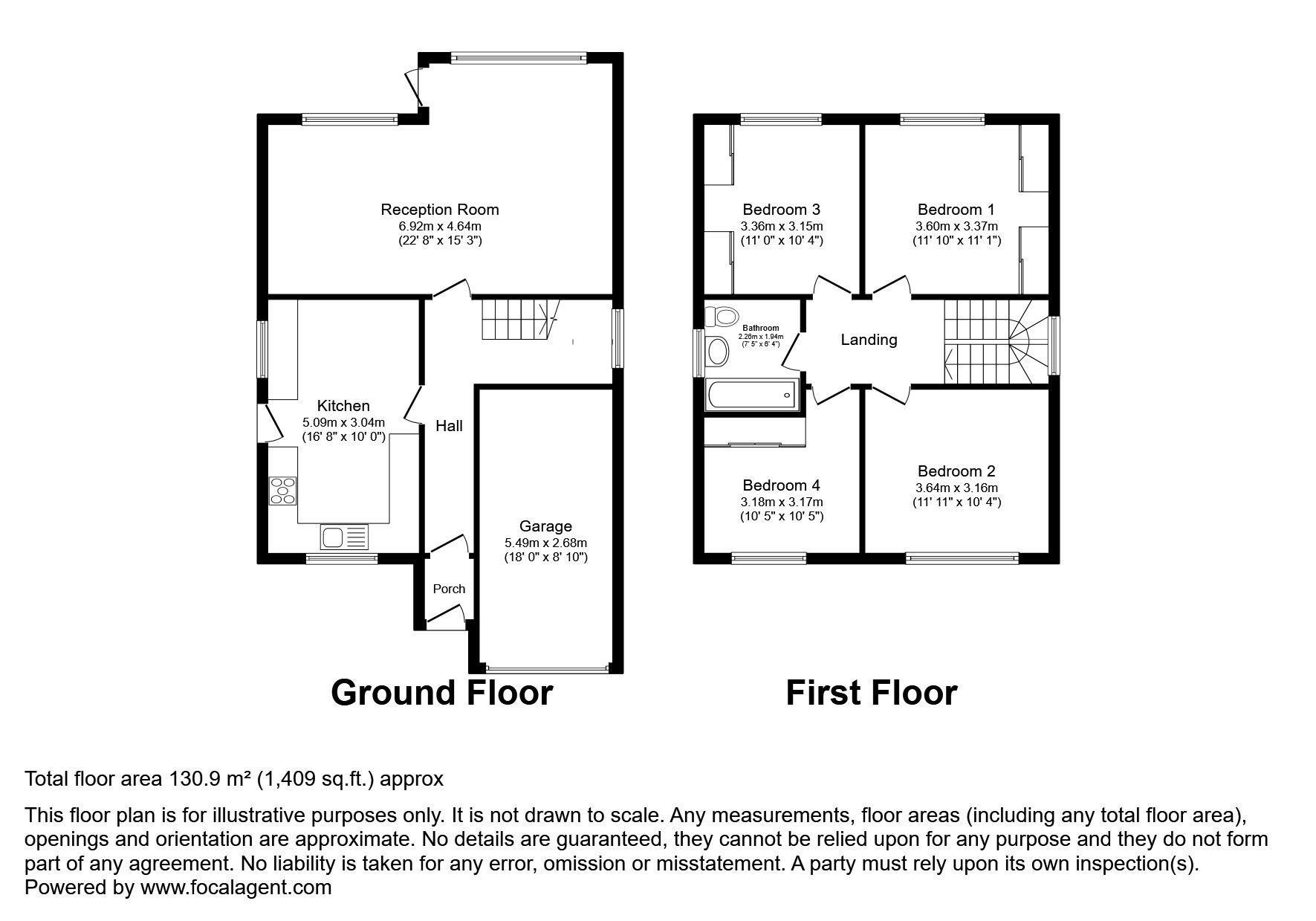 Floorplan of 4 bedroom Detached House for sale, Fairfield Road, Stockton-on-Tees, Durham, TS19