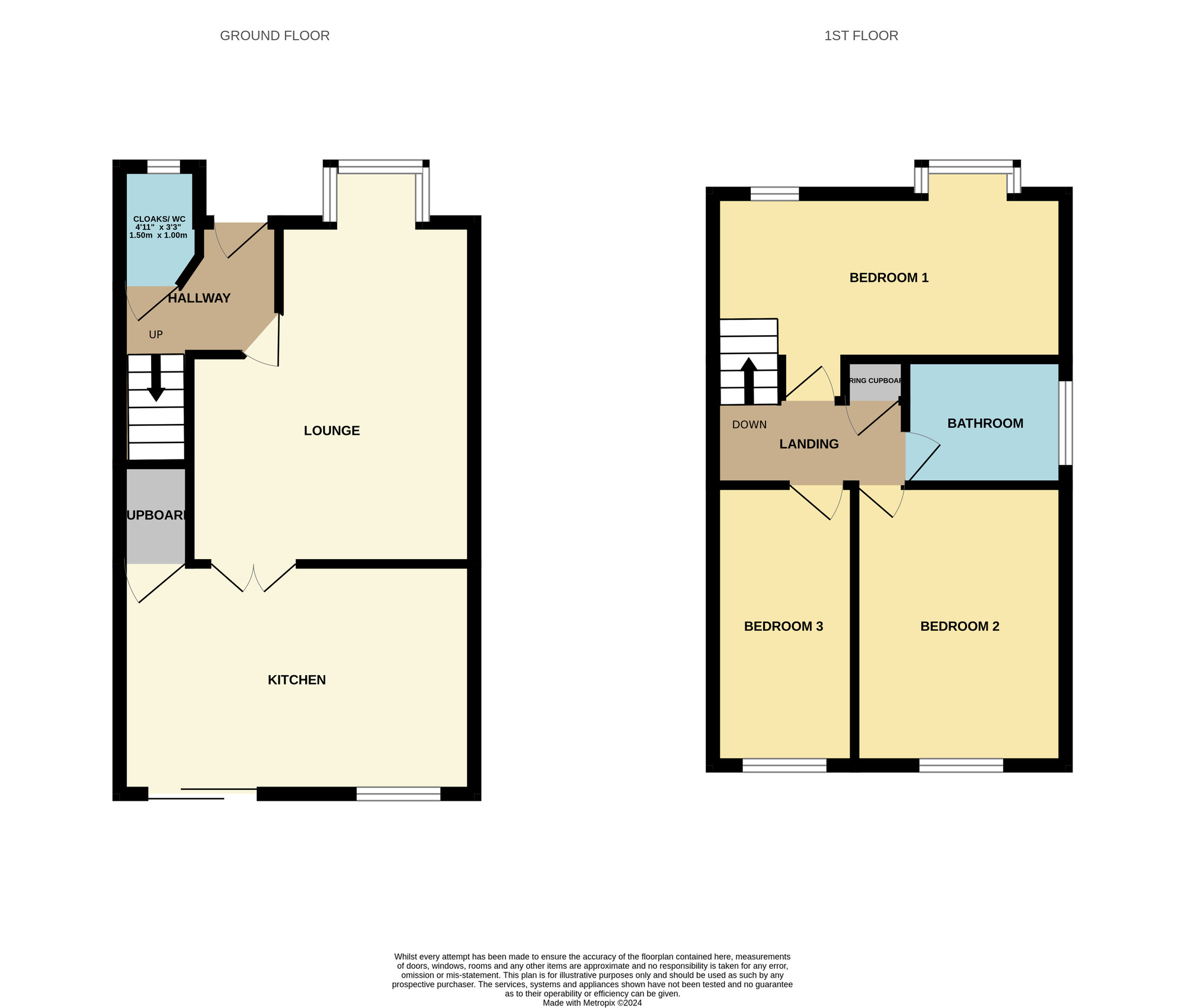 Floorplan of 3 bedroom Semi Detached House for sale, Harewood Crescent, Stockton-on-Tees, Durham, TS19