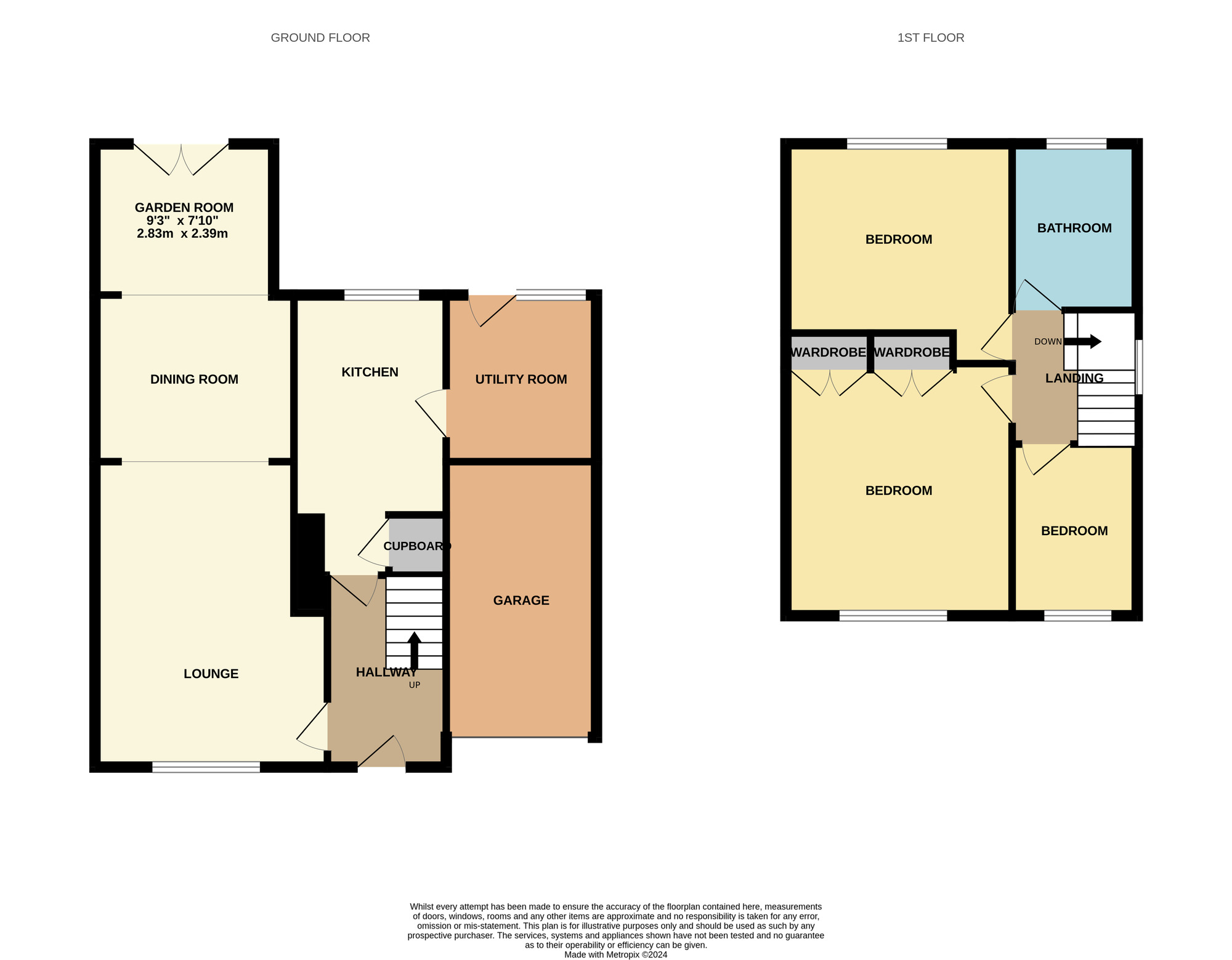 Floorplan of 3 bedroom Semi Detached House for sale, Butterfield Close, Eaglescliffe, Durham, TS16