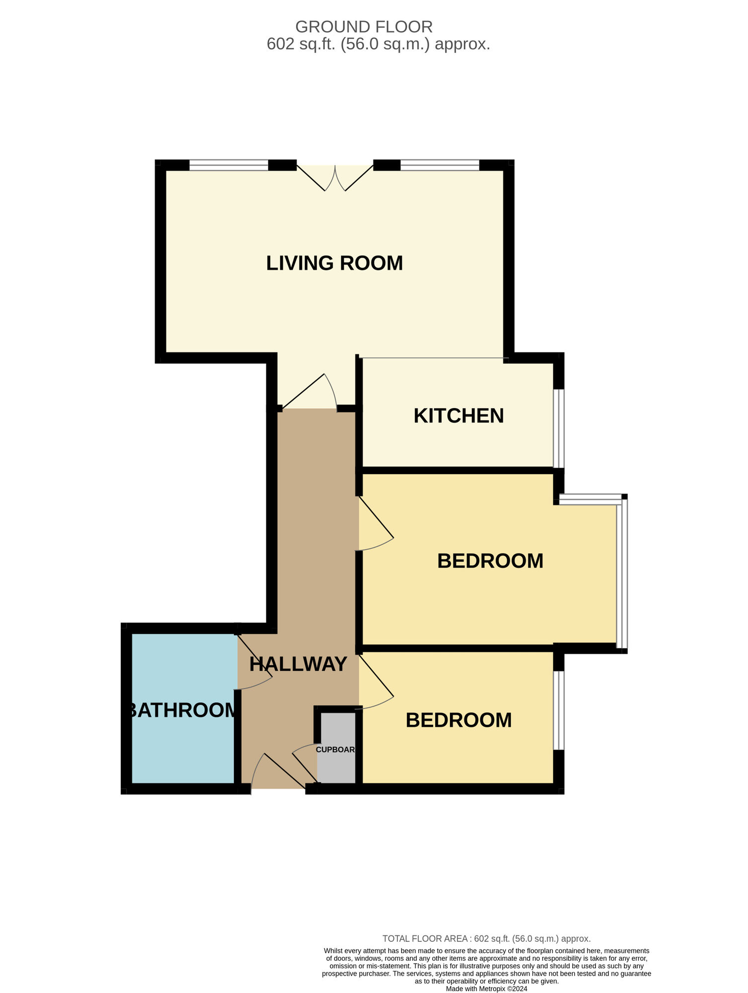 Floorplan of 2 bedroom  Flat for sale, Hartburn Mews, Stockton-on-Tees, Durham, TS18