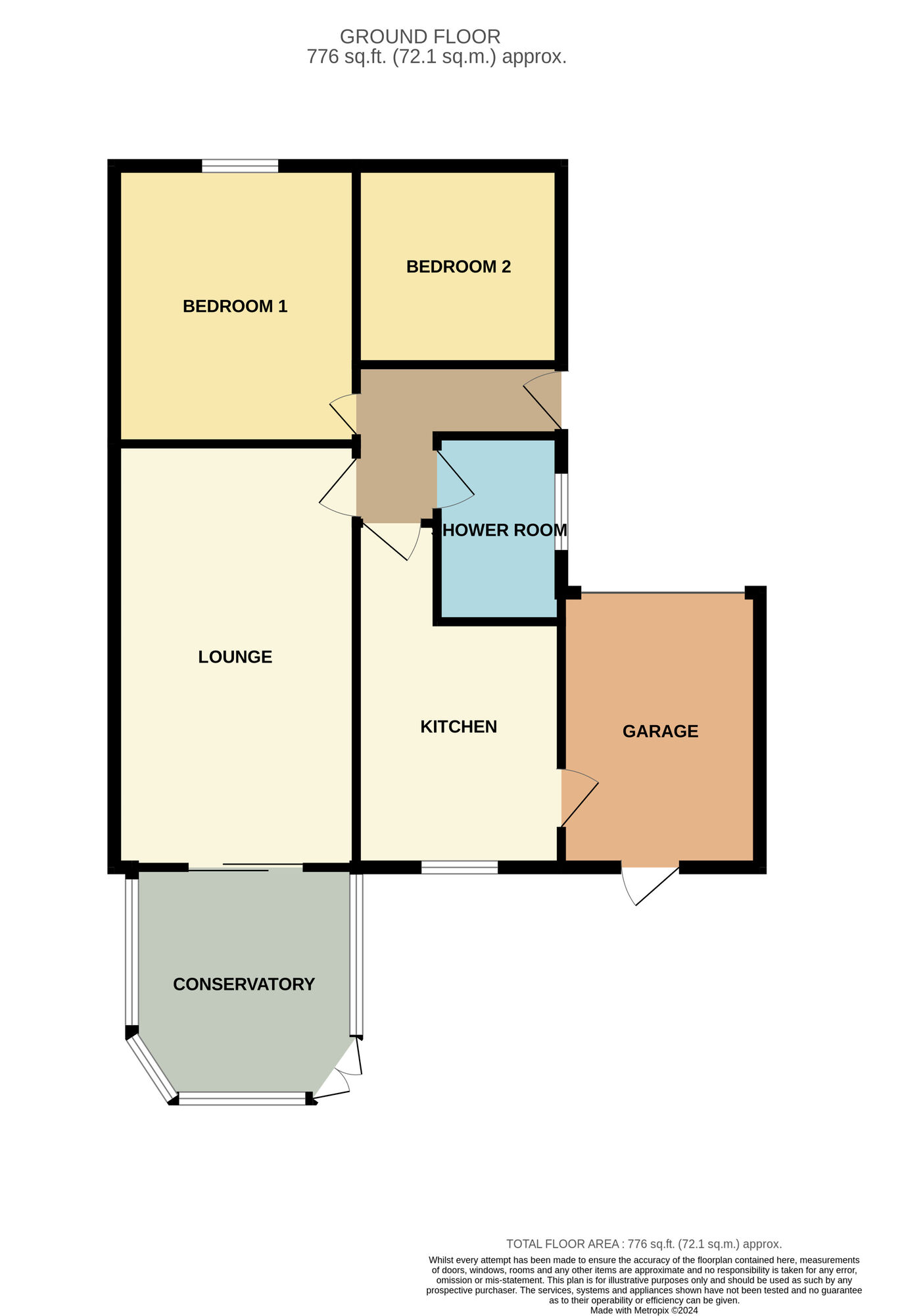 Floorplan of 2 bedroom Detached Bungalow for sale, Leonard Ropner Drive, Stockton-on-Tees, Durham, TS19