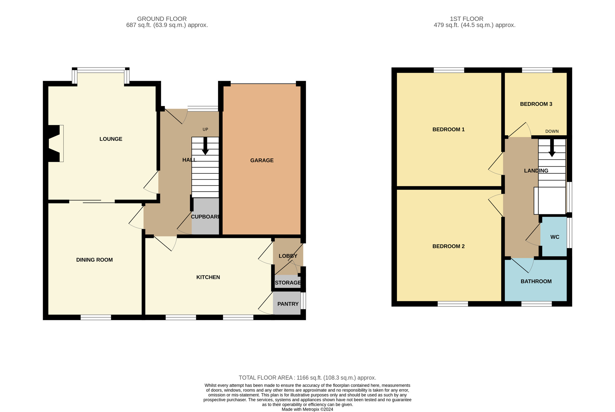 Floorplan of 3 bedroom Semi Detached House for sale, Tunstall Road, Stockton-on-Tees, Durham, TS18