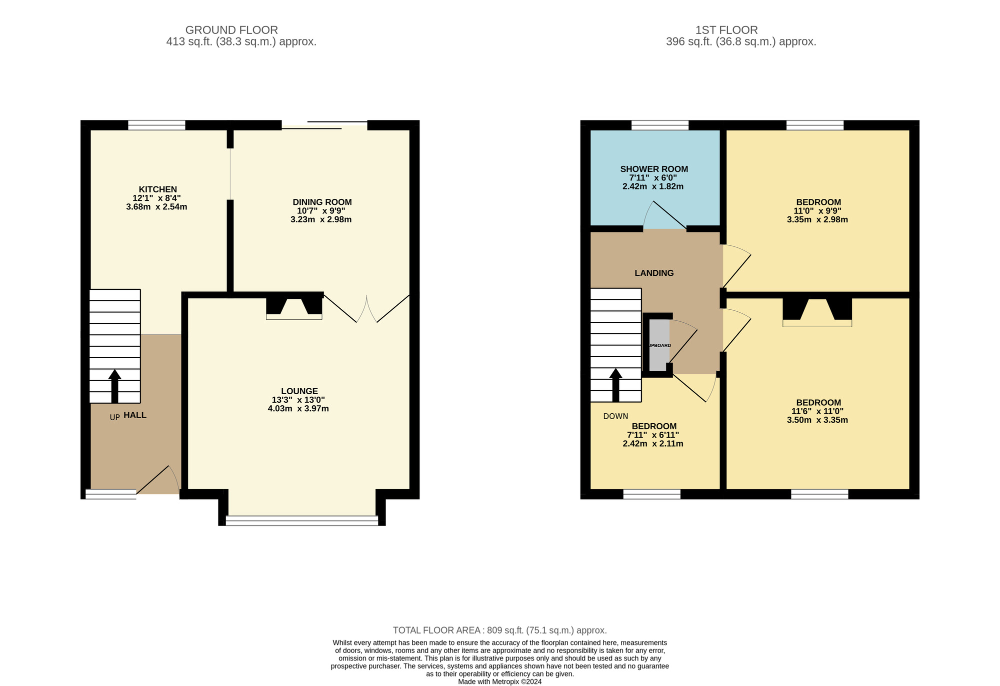 Floorplan of 3 bedroom Mid Terrace House for sale, Claxton Close, Stockton-on-Tees, TS19