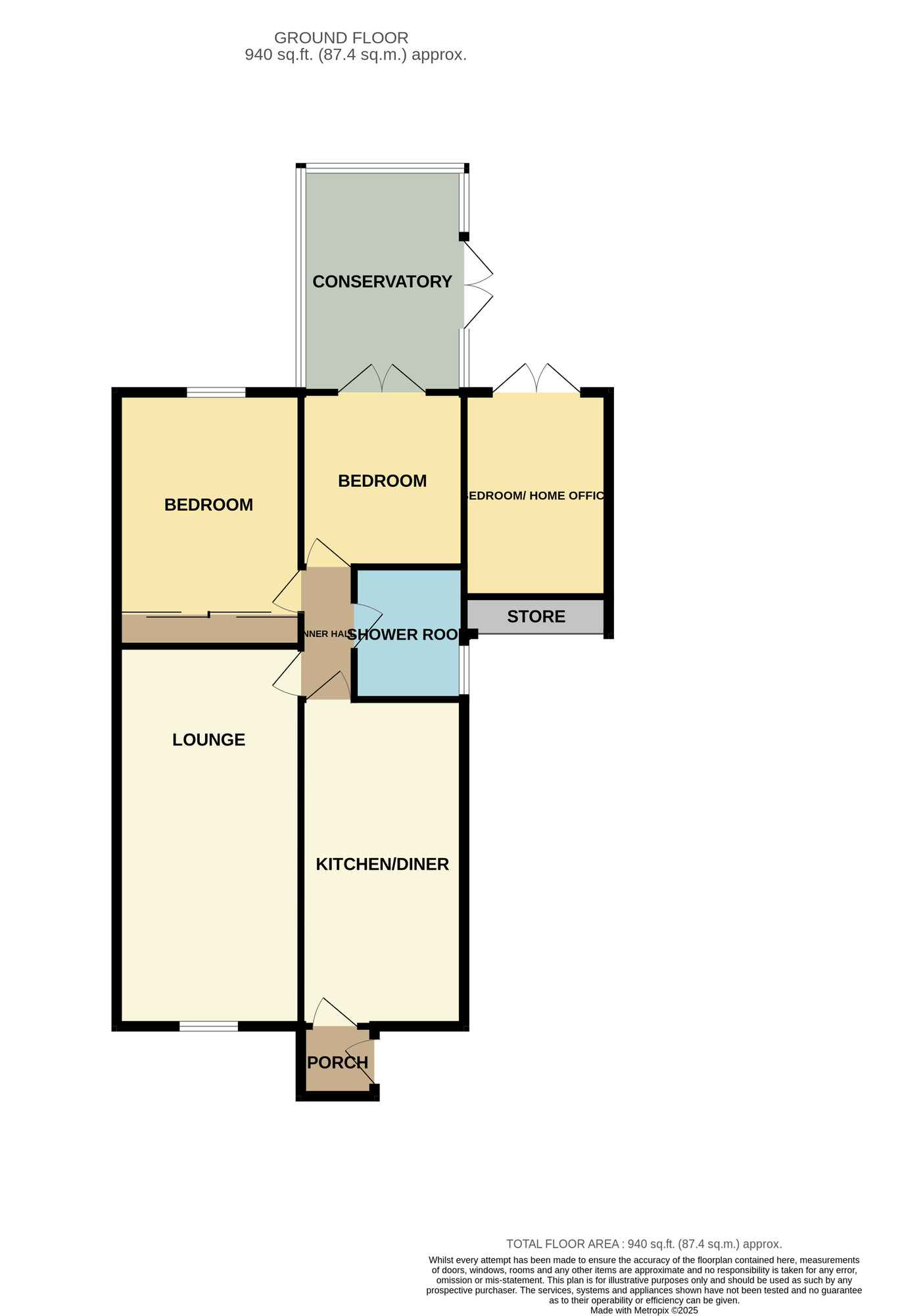 Floorplan of 2 bedroom Detached Bungalow for sale, Sorrel Close, Stockton-on-Tees, Durham, TS19