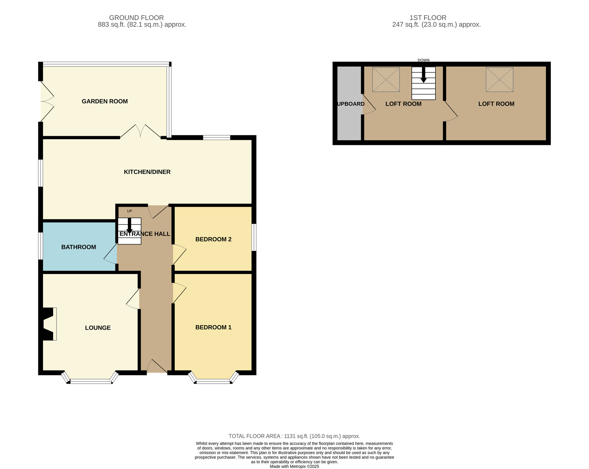 Floorplan of 2 bedroom Detached Bungalow for sale, Grange Avenue, Stockton-on-Tees, Durham, TS18