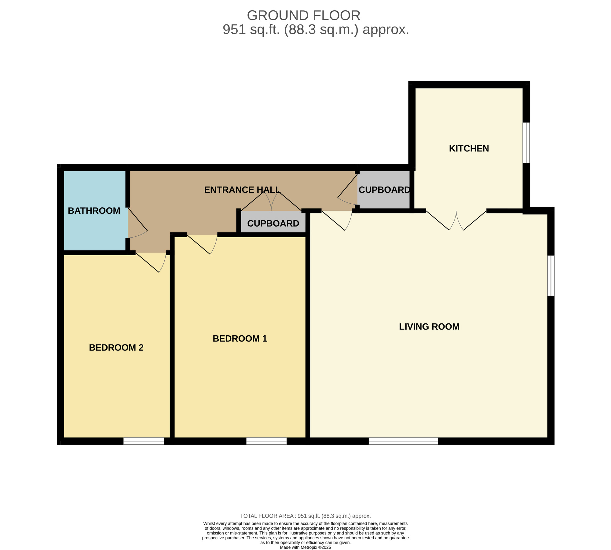 Floorplan of 2 bedroom  Flat for sale, The Avenue, Eaglescliffe, Durham, TS16