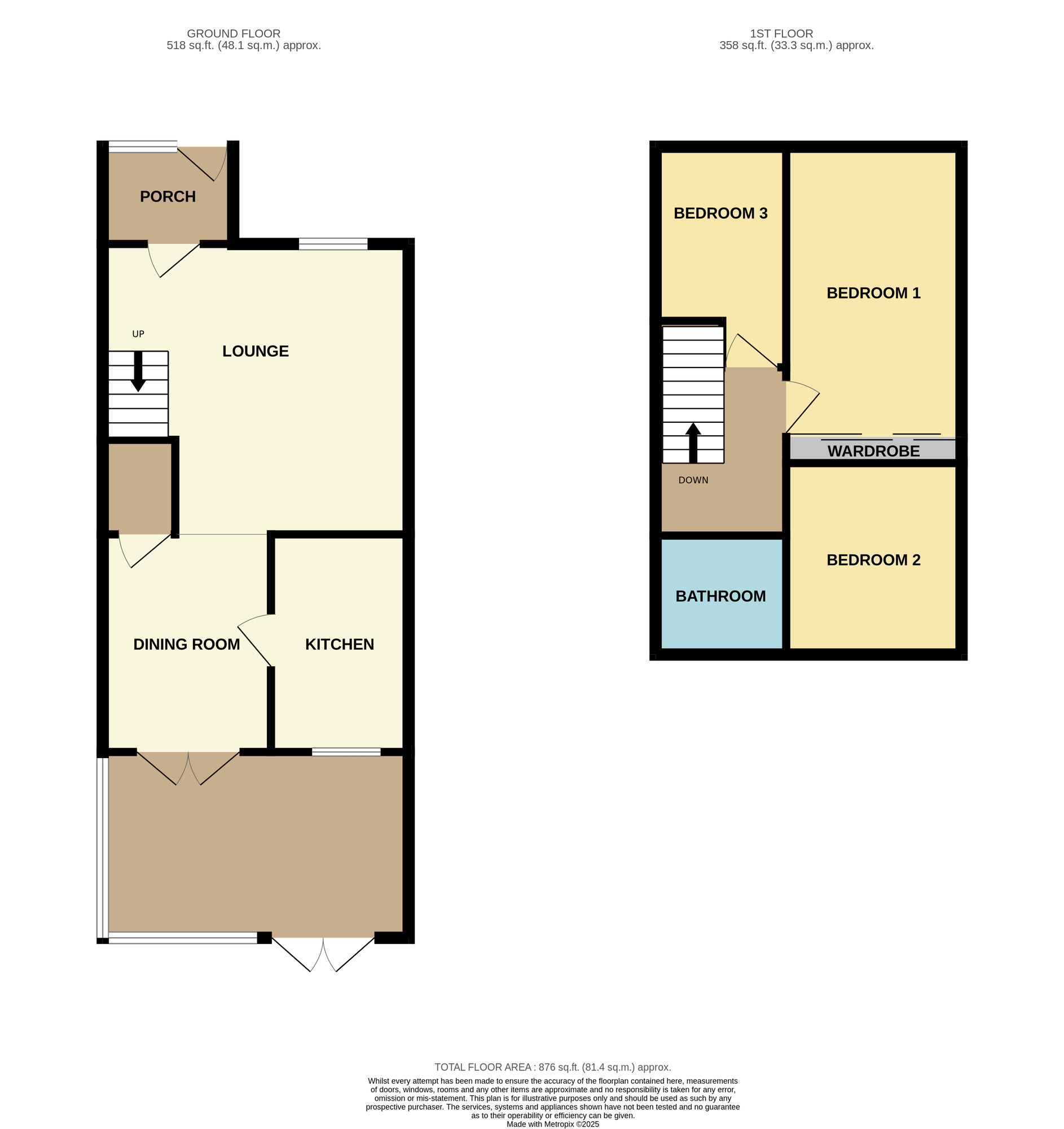 Floorplan of 3 bedroom Mid Terrace House to rent, Harrowgate Lane, Stockton-on-Tees, Durham, TS19