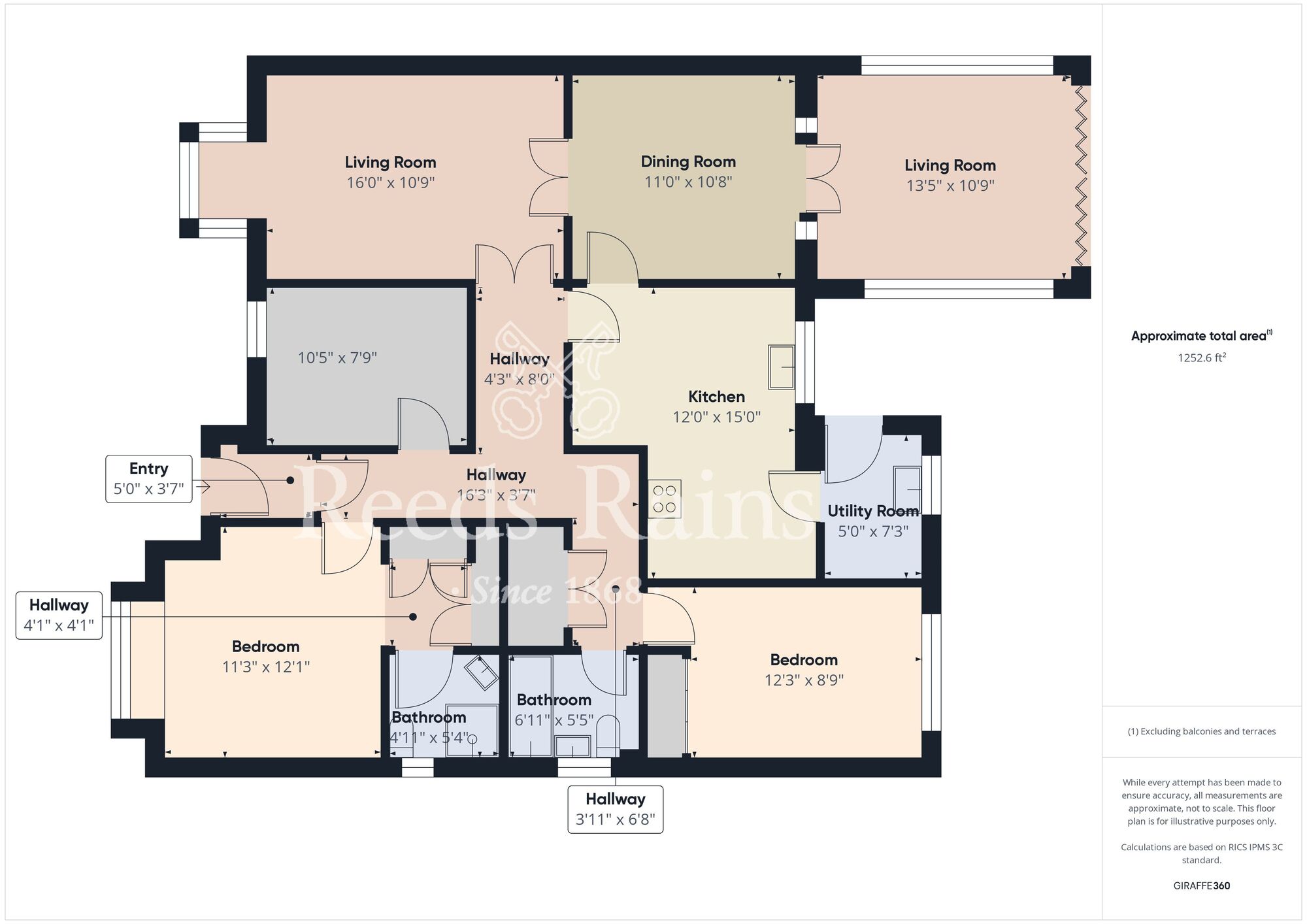 Floorplan of 3 bedroom Detached Bungalow for sale, Moorberries, Hilton, Yarm, TS15