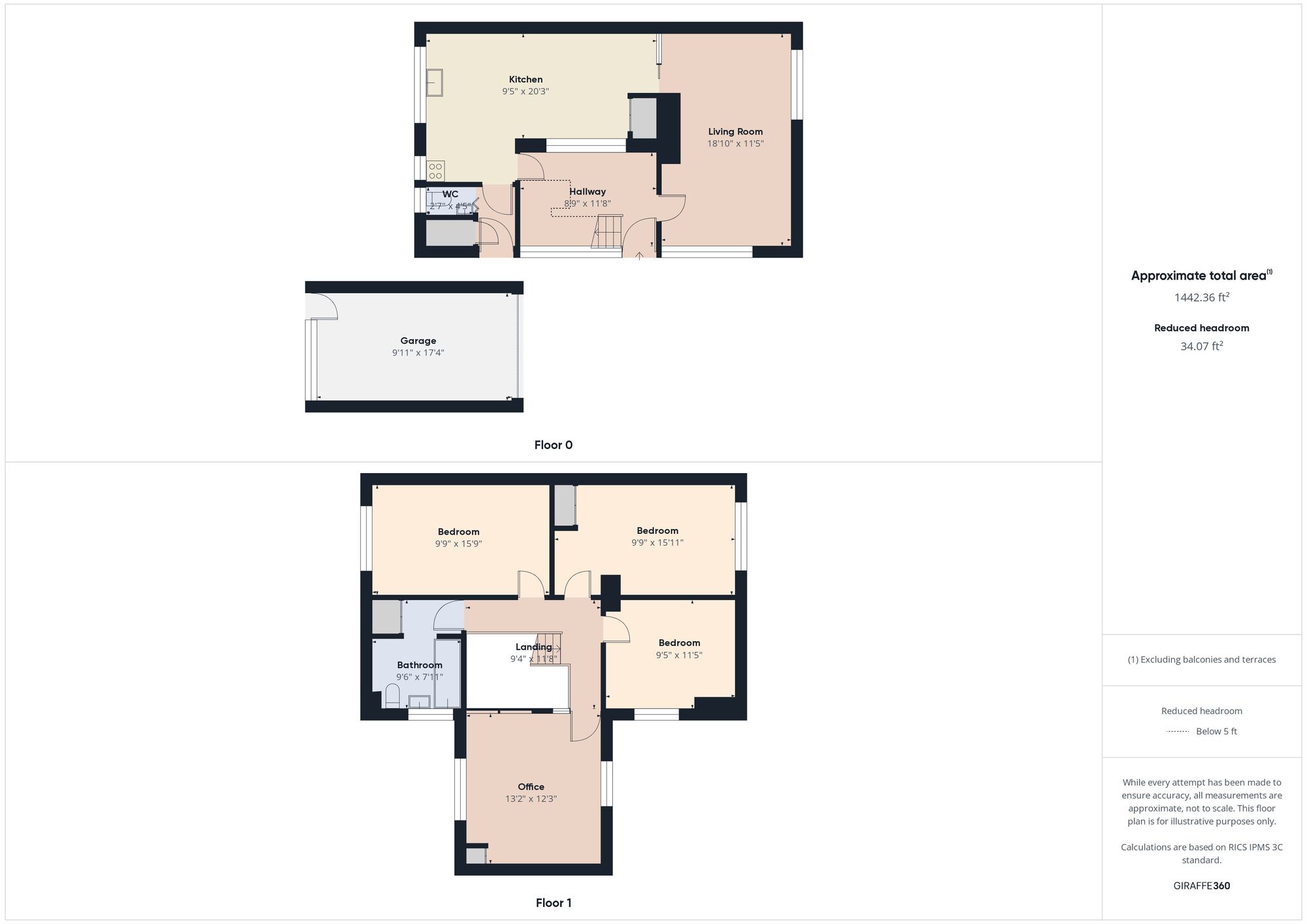 Floorplan of 3 bedroom Detached House for sale, Dunedin Avenue, Stockton-on-Tees, Durham, TS18