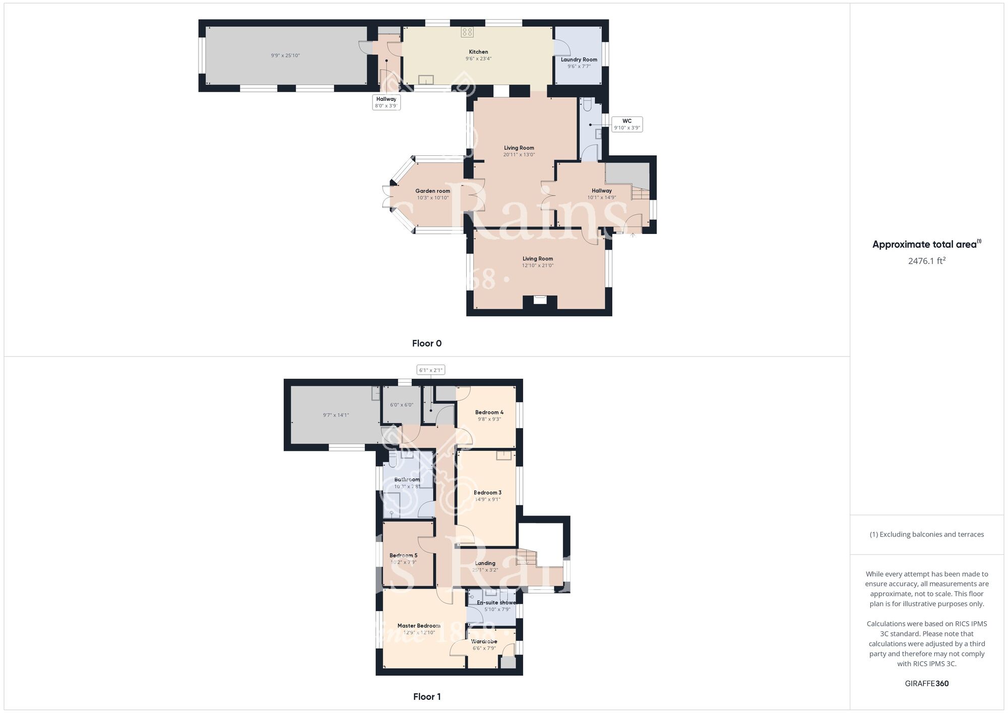 Floorplan of 5 bedroom Detached House for sale, Sandy Leas Lane, Elton, Durham, TS21