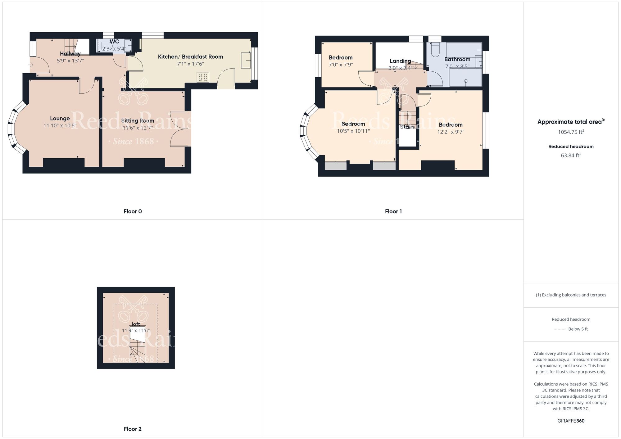 Floorplan of 3 bedroom Semi Detached House for sale, Crayke Road, Stockton-on-Tees, Durham, TS18