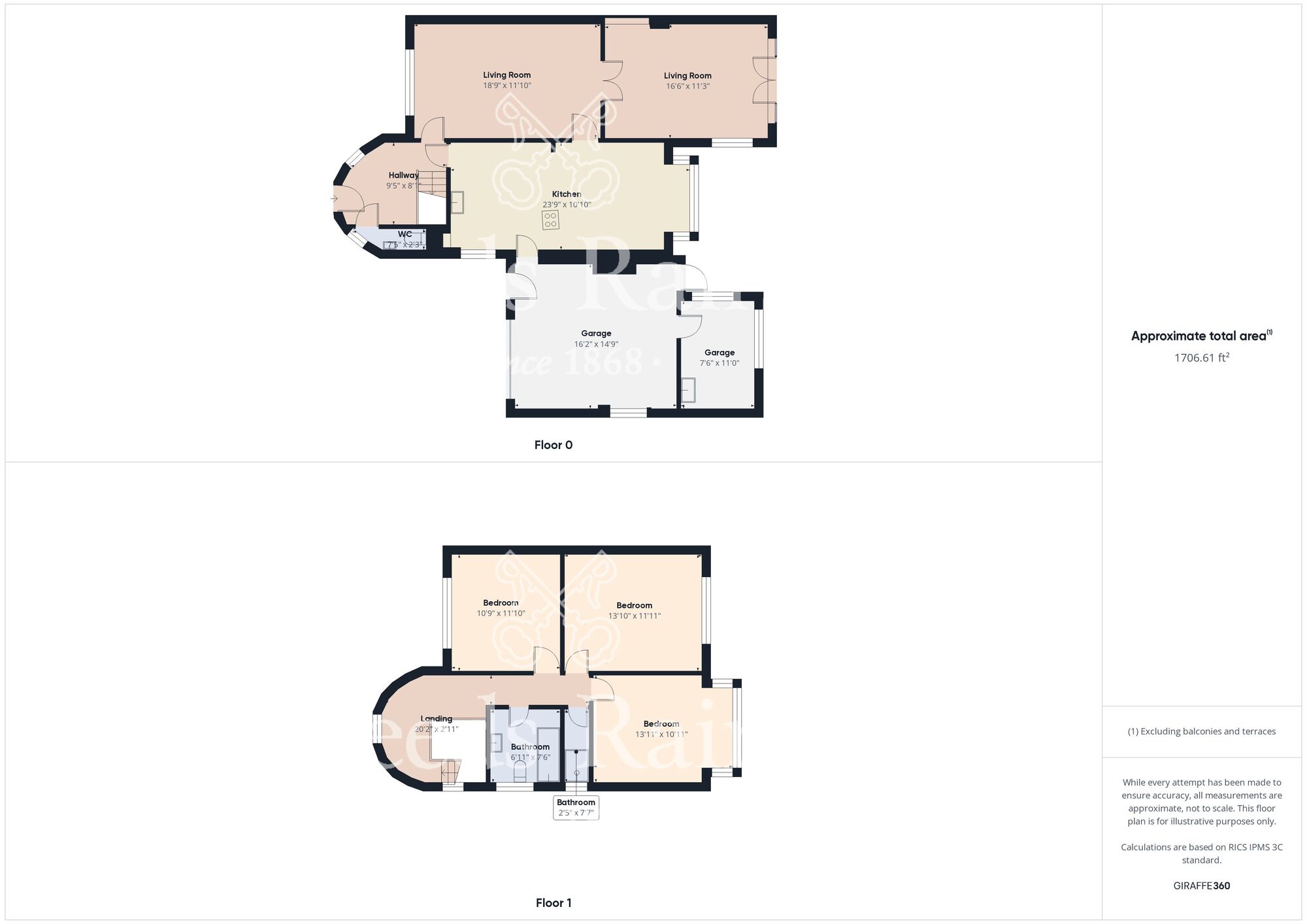 Floorplan of 3 bedroom Detached House for sale, Jesmond Grove, Stockton-on-Tees, Durham, TS18