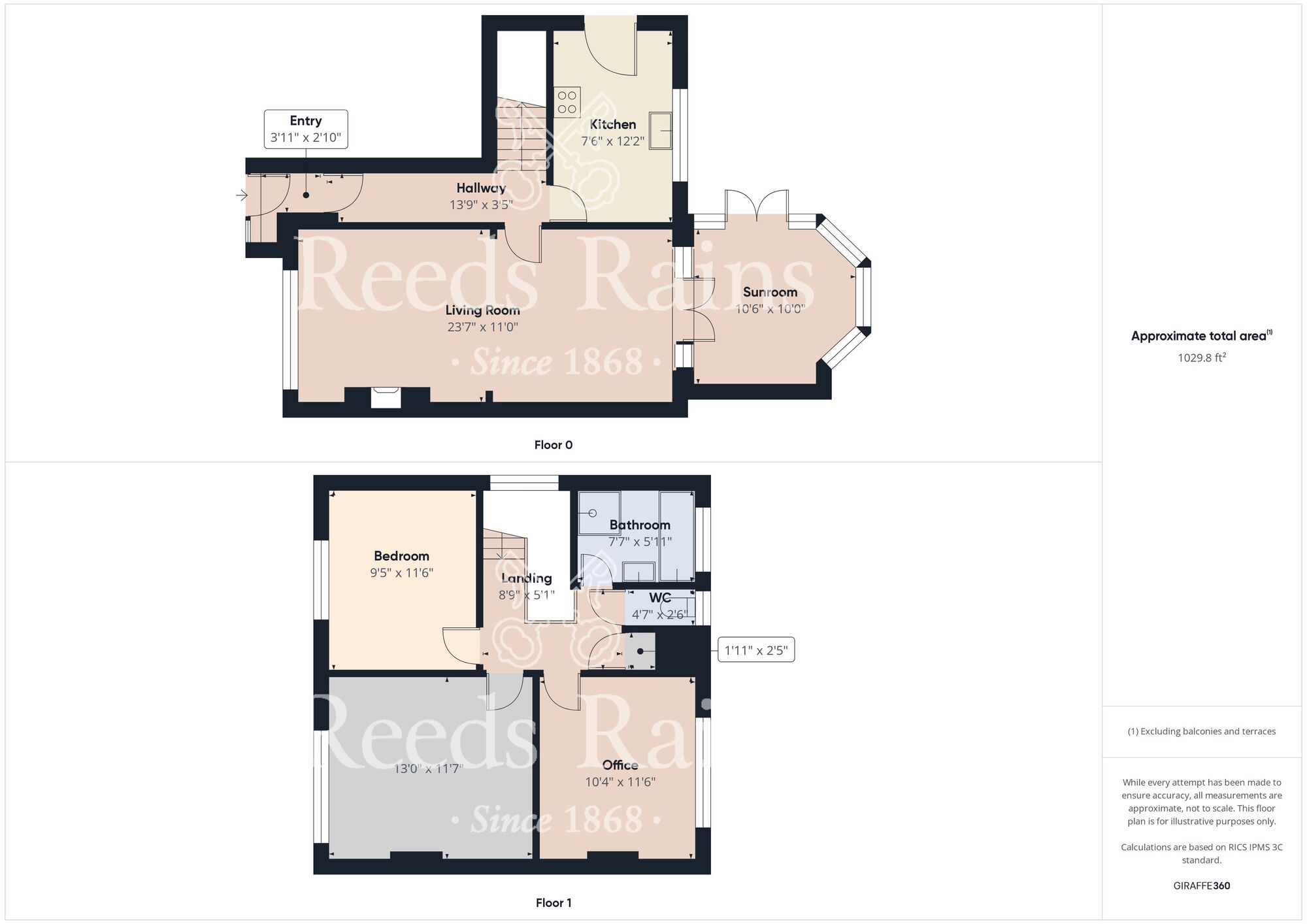 Floorplan of 3 bedroom Semi Detached House for sale, Bentinck Road, Stockton-on-Tees, Durham, TS19