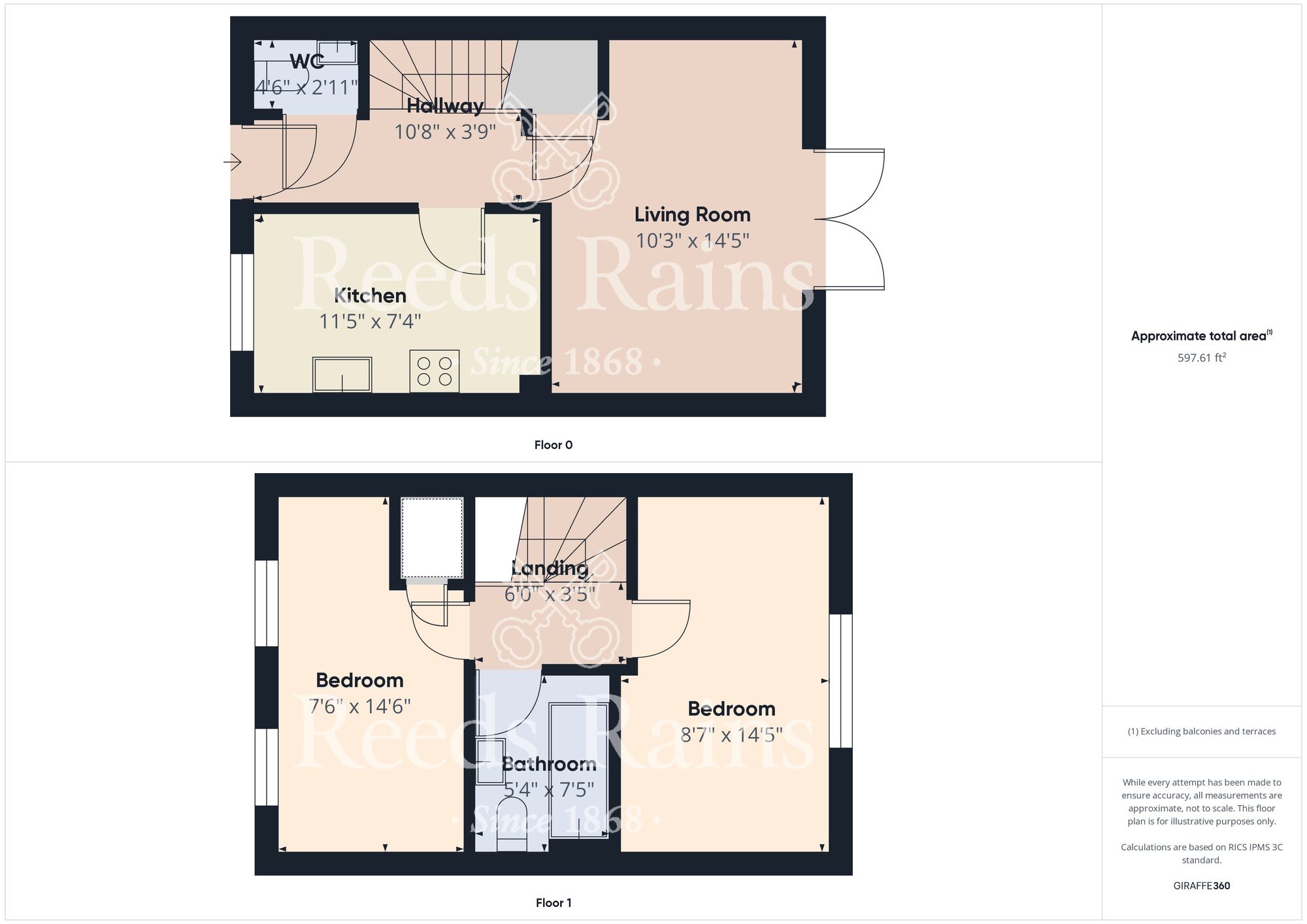 Floorplan of 2 bedroom Mid Terrace House for sale, Einstein Way, Stockton-on-Tees, Durham, TS19