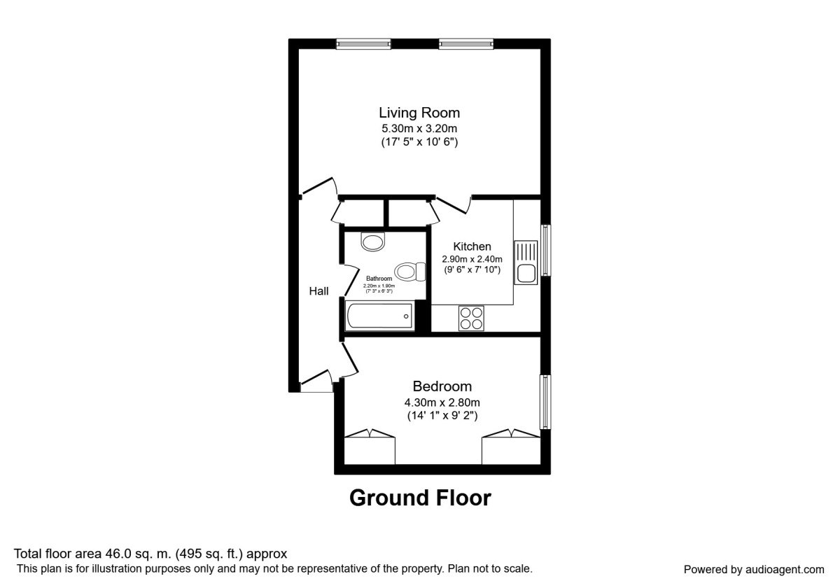 Floorplan of 1 bedroom  Flat to rent, Northgate Lodge Skinner Lane, Pontefract, West Yorkshire, WF8