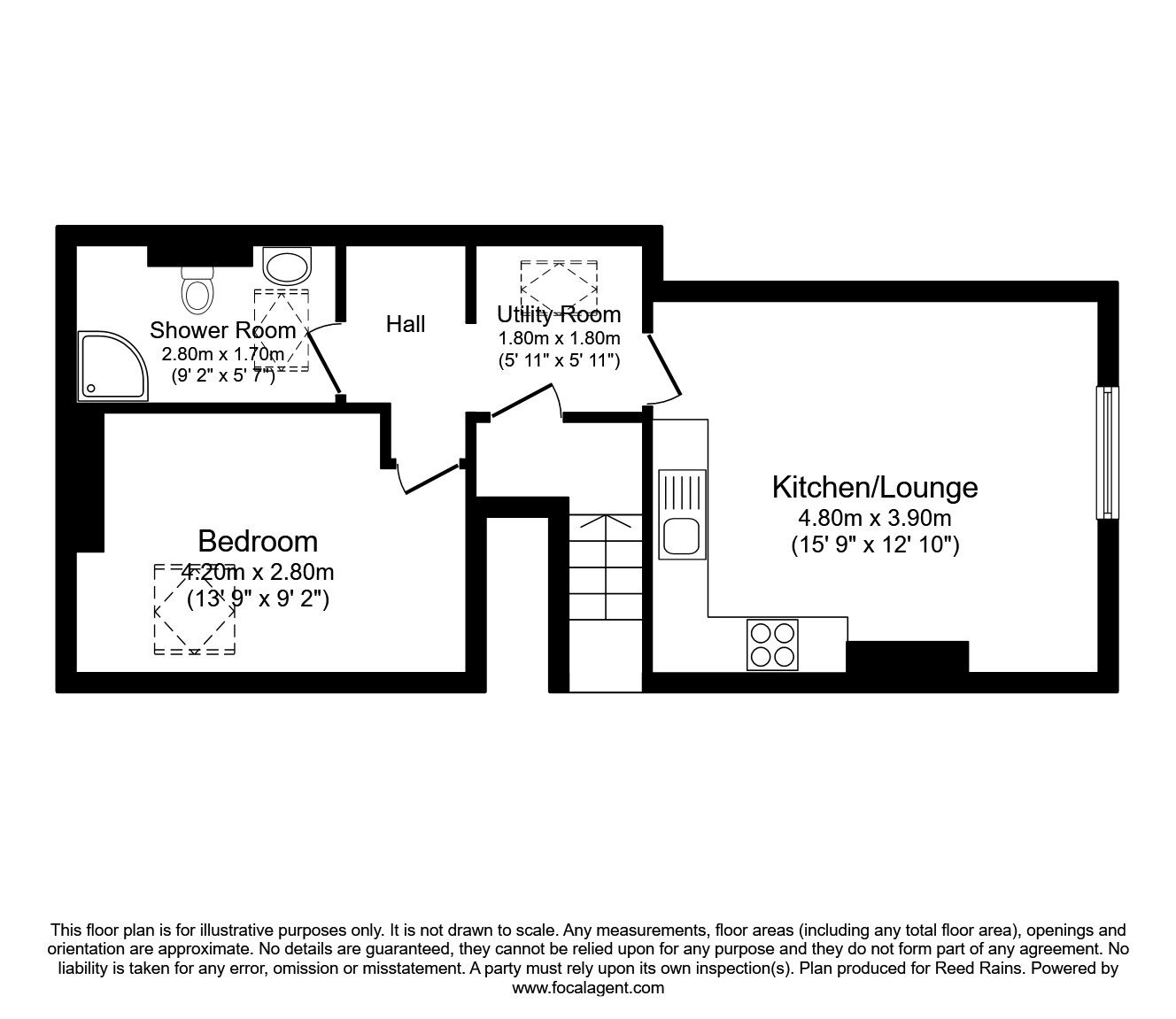 Floorplan of 1 bedroom  Flat to rent, Cyprus Street, Wakefield, West Yorkshire, WF1