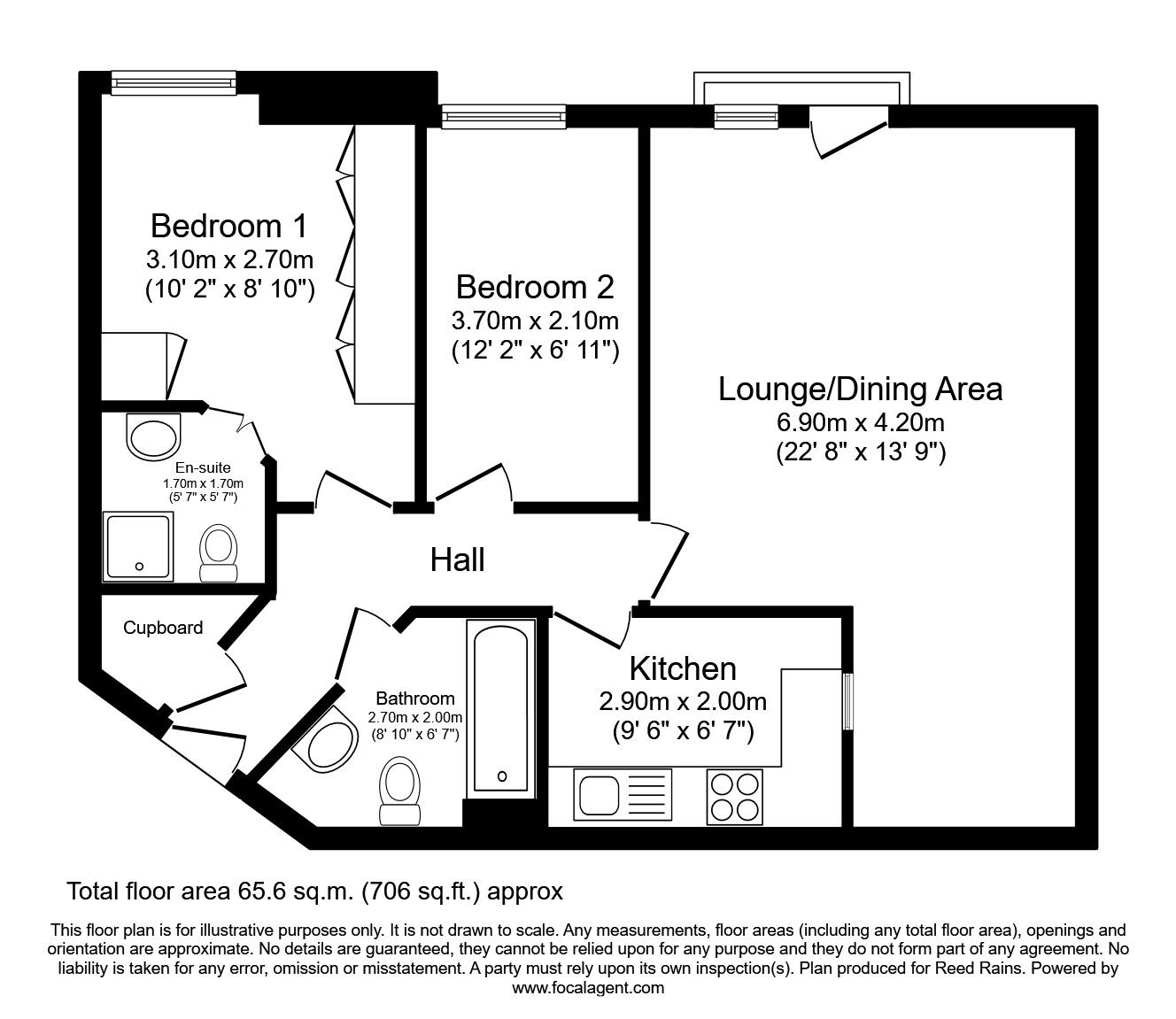 Floorplan of 2 bedroom  Flat to rent, St. Christophers Walk, Wakefield, West Yorkshire, WF1