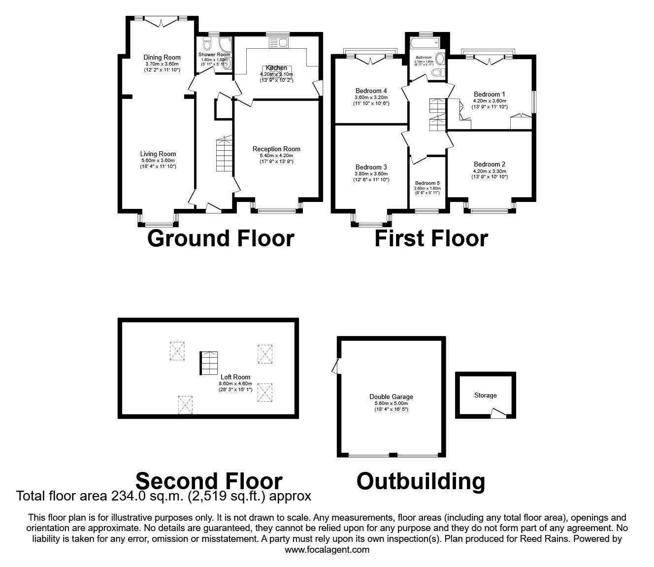 Floorplan of 5 bedroom Semi Detached House to rent, Cyprus Street, Wakefield, West Yorkshire, WF1