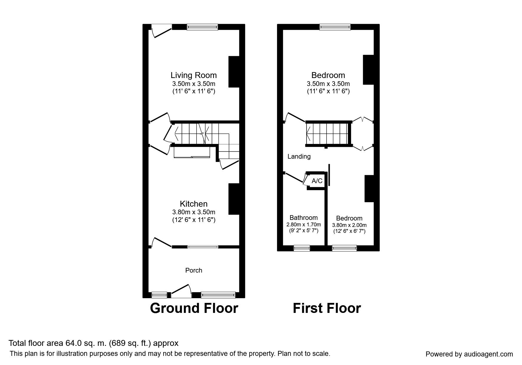 Floorplan of 2 bedroom Mid Terrace House to rent, Bowman Street, Wakefield, West Yorkshire, WF1