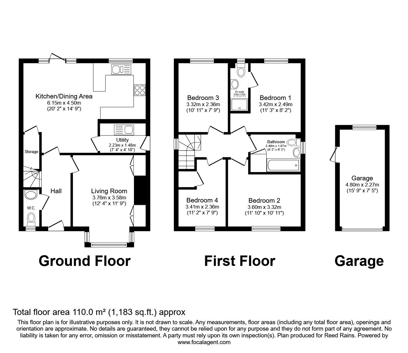 Floorplan of 4 bedroom Detached House for sale, Ashfield Avenue, Normanton, West Yorkshire, WF6