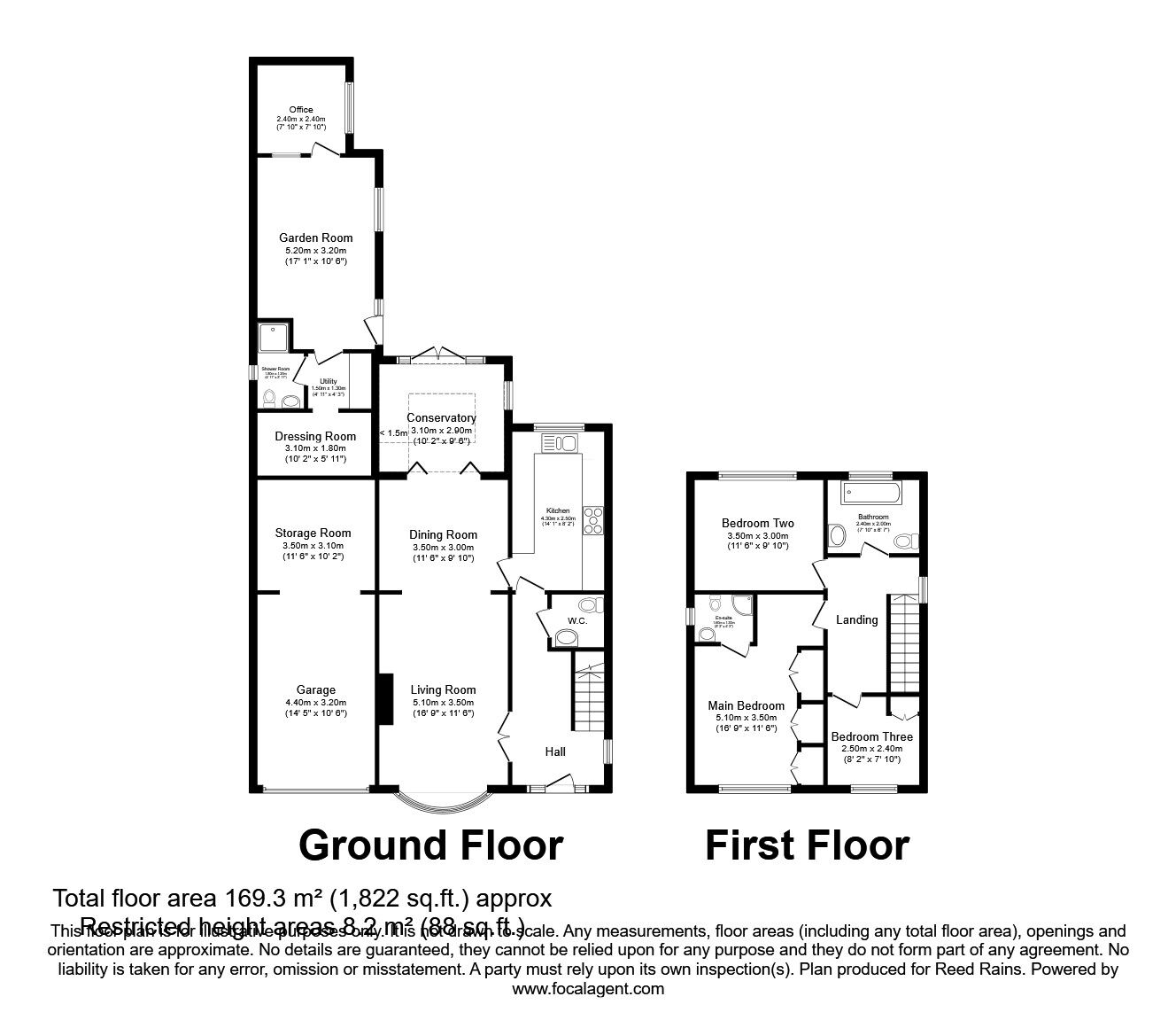 Floorplan of 3 bedroom Detached House for sale, Belgrave Mount, Wakefield, West Yorkshire, WF1