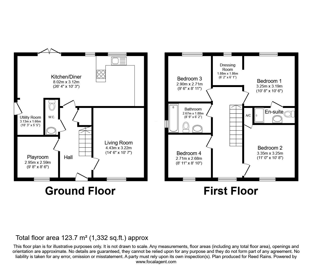 Floorplan of 4 bedroom Detached House for sale, Thornesgate Mews, Wakefield, West Yorkshire, WF2