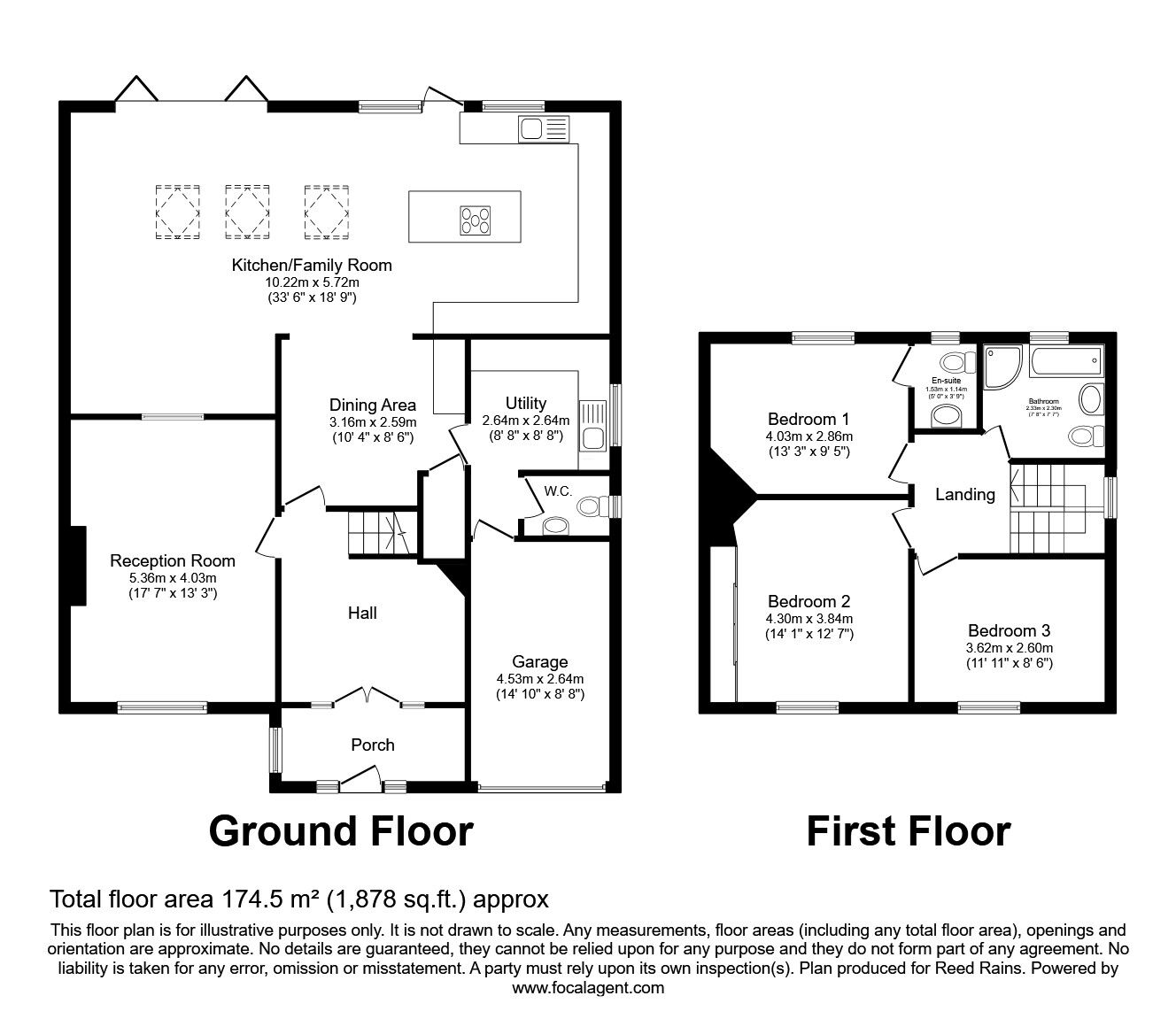 Floorplan of 3 bedroom Detached House for sale, Horbury Road, Wakefield, West Yorkshire, WF2