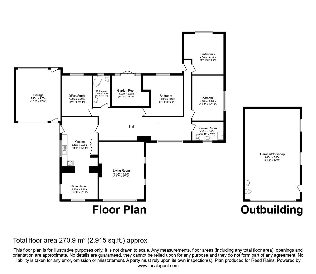 Floorplan of 4 bedroom Detached House for sale, West Lane, Sharlston Common, West Yorkshire, WF4