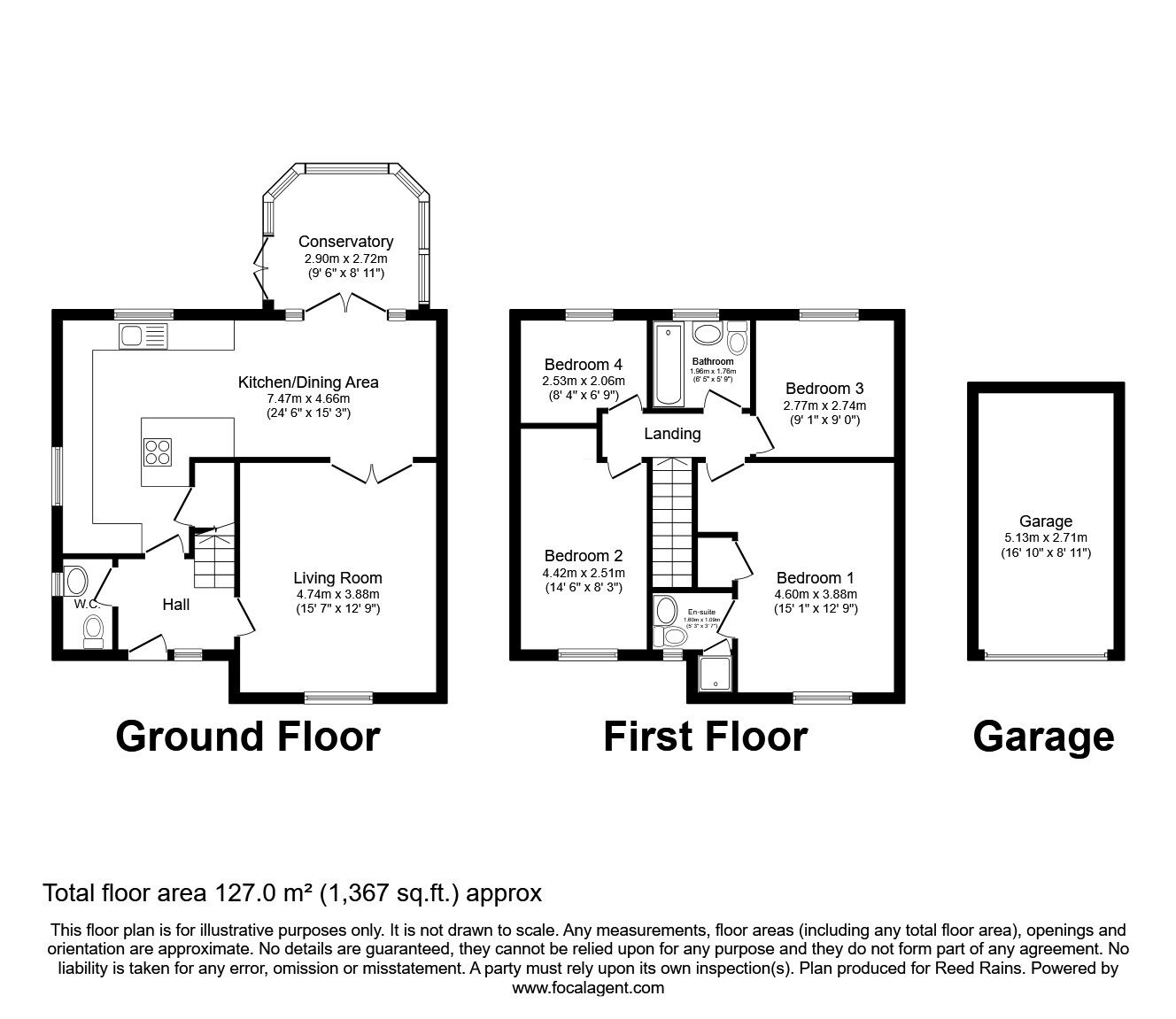 Floorplan of 4 bedroom Detached House for sale, Caledonia Court, Kirkhamgate, West Yorkshire, WF2