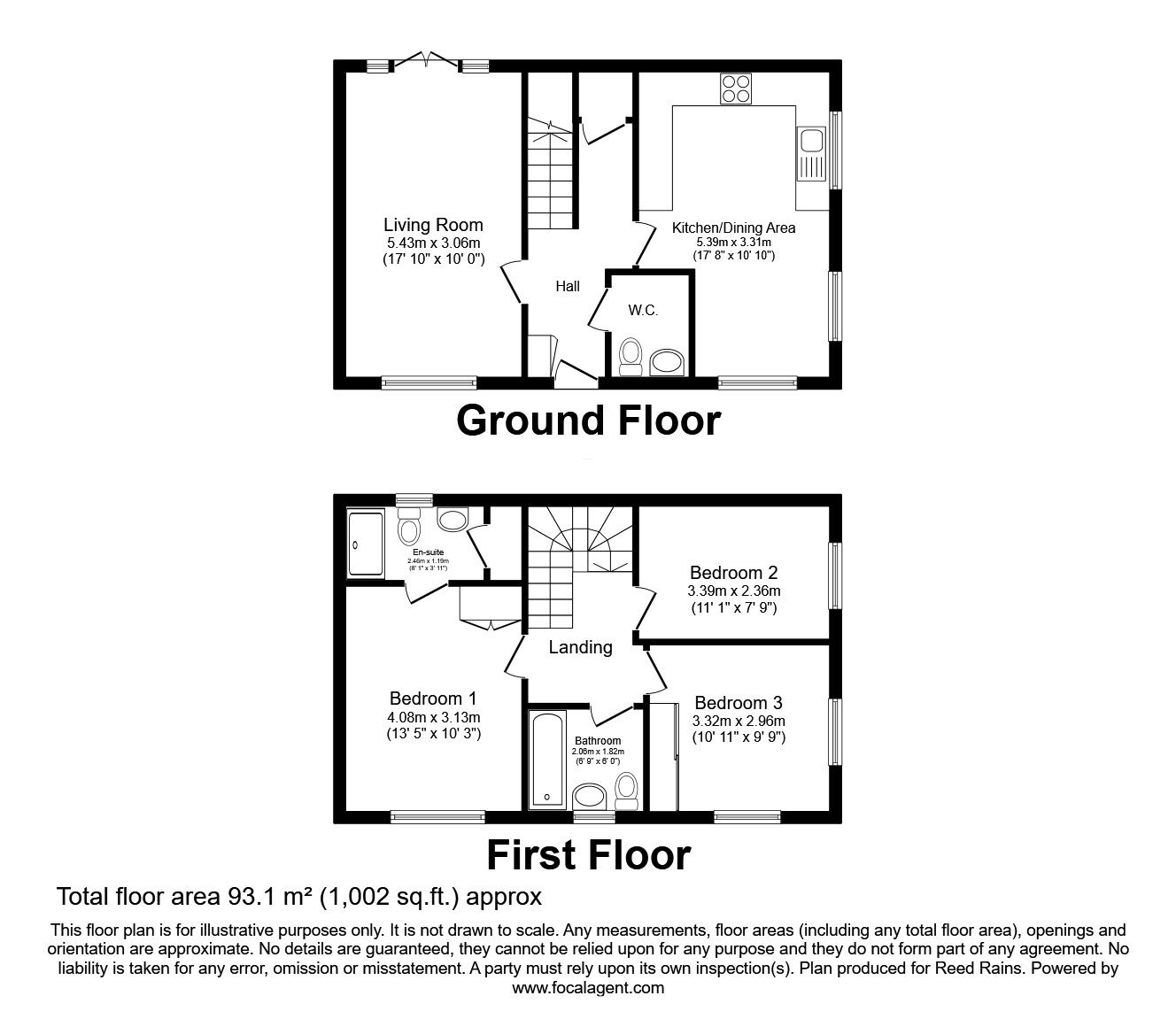 Floorplan of 3 bedroom Detached House for sale, Plover Crescent, Wakefield, West Yorkshire, WF1