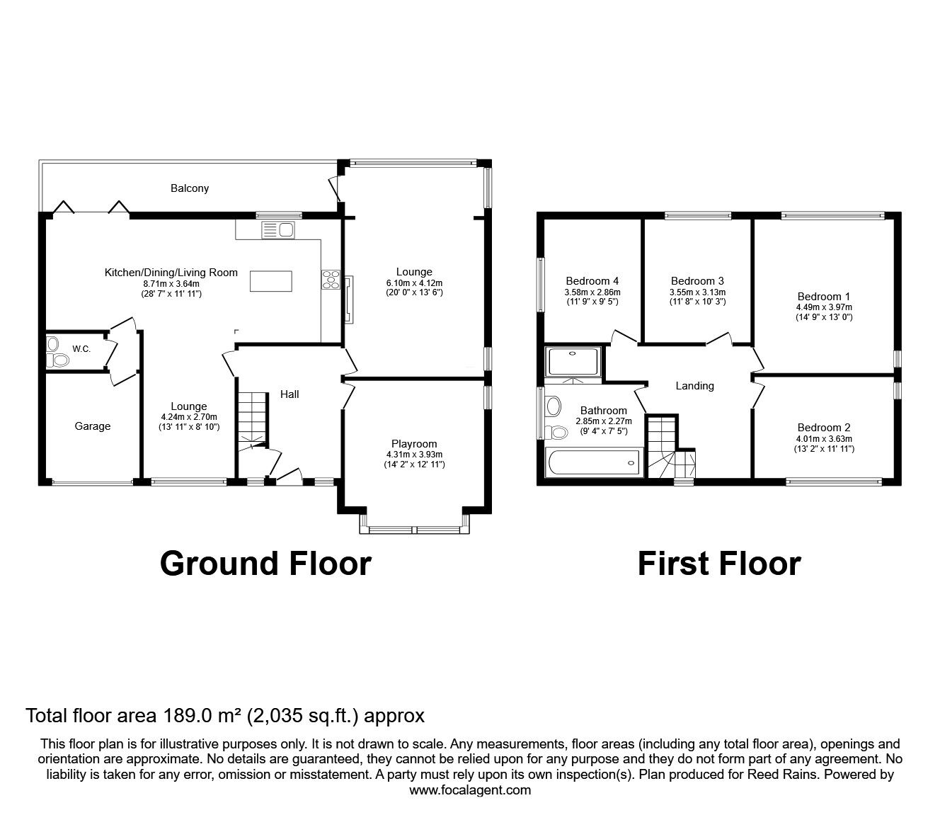 Floorplan of 4 bedroom Detached House for sale, Snydale Road, Normanton, West Yorkshire, WF6