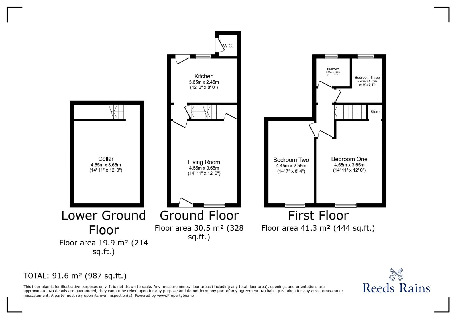 Floorplan of 3 bedroom End Terrace House for sale, Clement Street, Wakefield, West Yorkshire, WF2