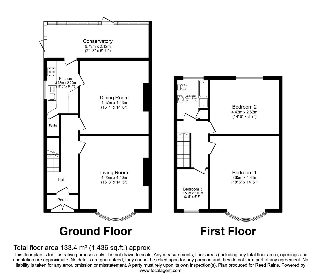 Floorplan of 3 bedroom Detached House for sale, Station Road, Normanton, West Yorkshire, WF6