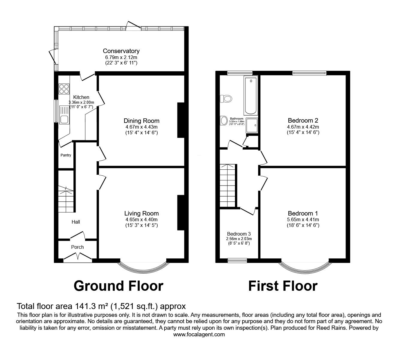 Floorplan of 3 bedroom Detached House for sale, Station Road, Normanton, West Yorkshire, WF6