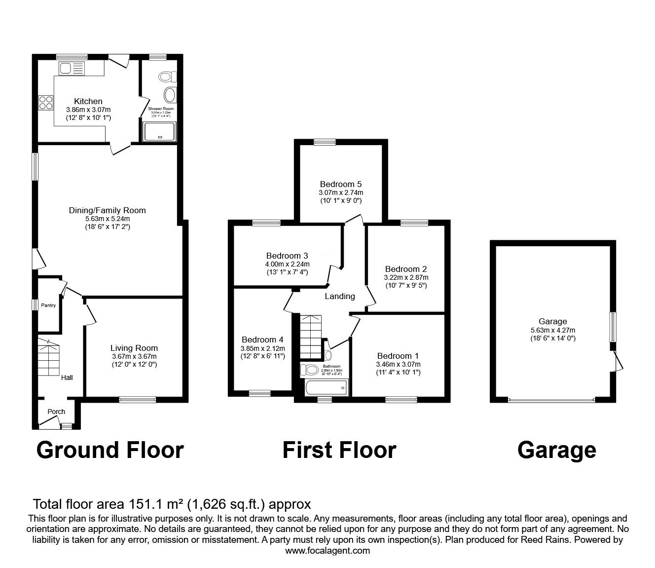 Floorplan of 5 bedroom Semi Detached House for sale, Darnley Avenue, Wakefield, West Yorkshire, WF2