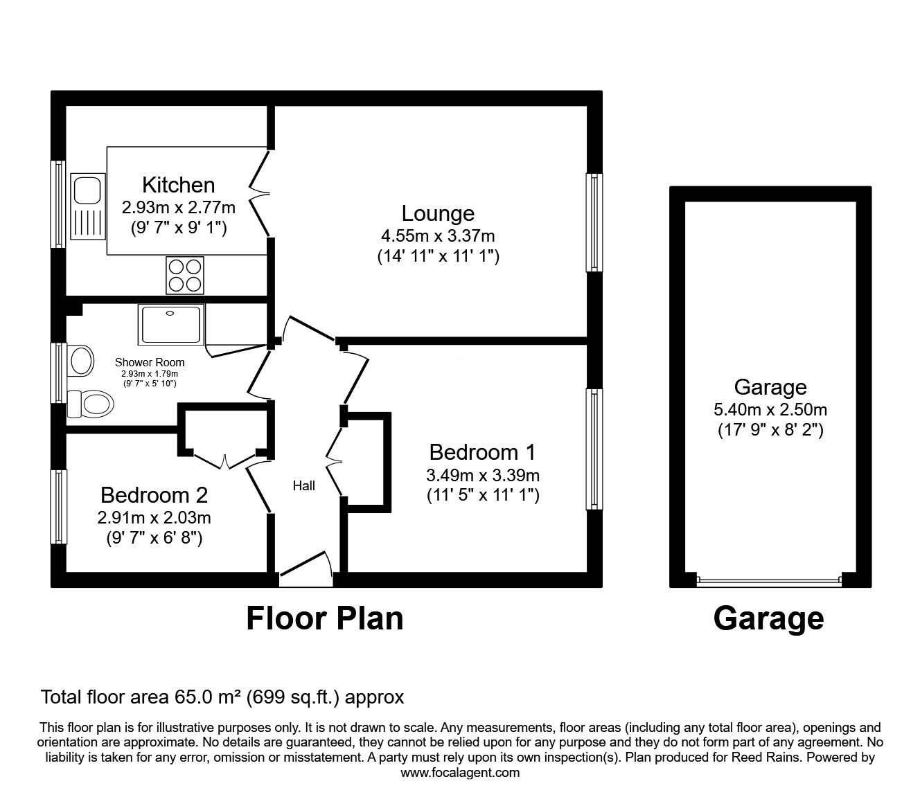 Floorplan of 2 bedroom  Flat for sale, Pinfold Grove, Wakefield, West Yorkshire, WF2