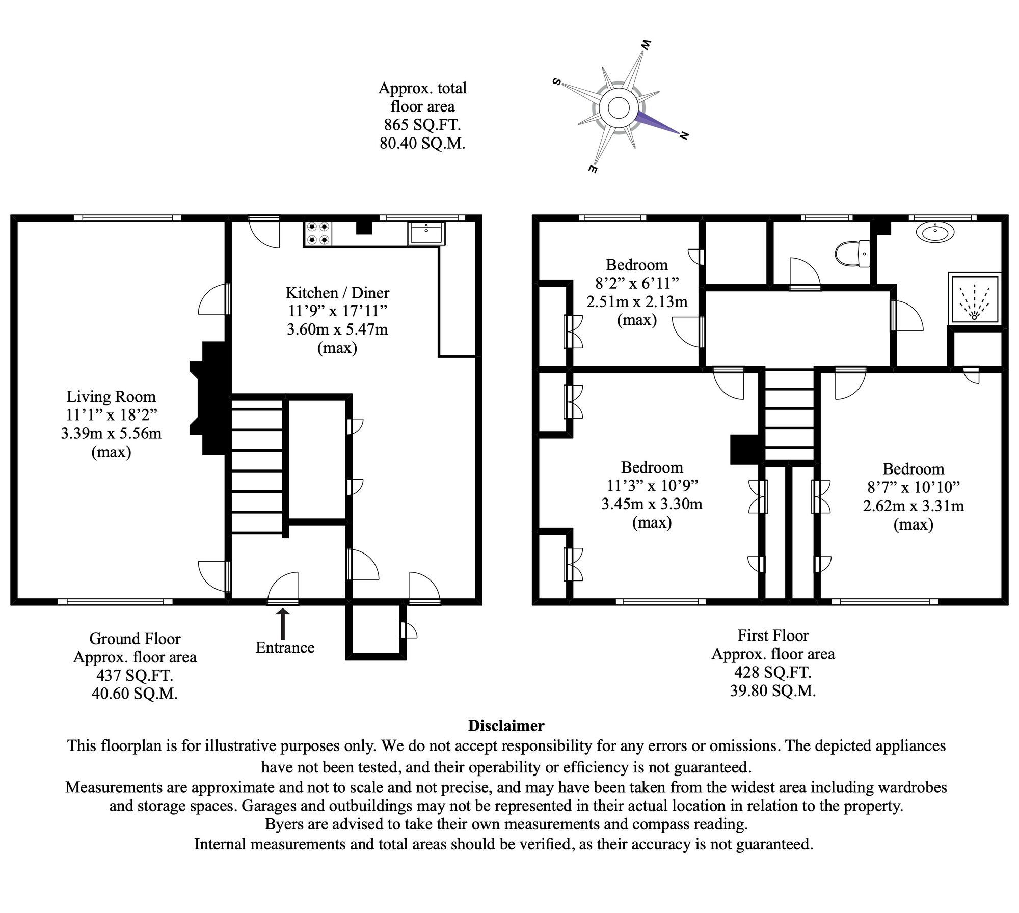 Floorplan of Mid Terrace House for sale, Warren Wood Road, Rochester, Kent, ME1