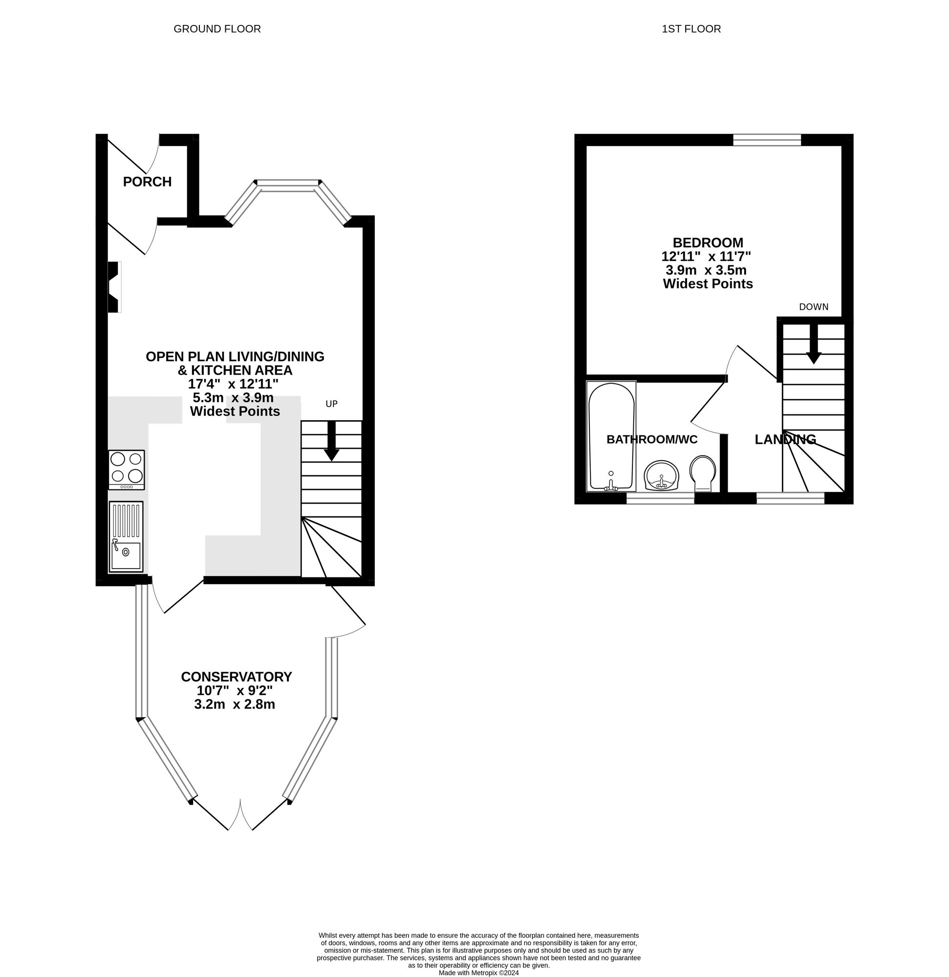 Floorplan of 1 bedroom End Terrace House to rent, Catkin Close, Walderslade Wood, Kent, ME5