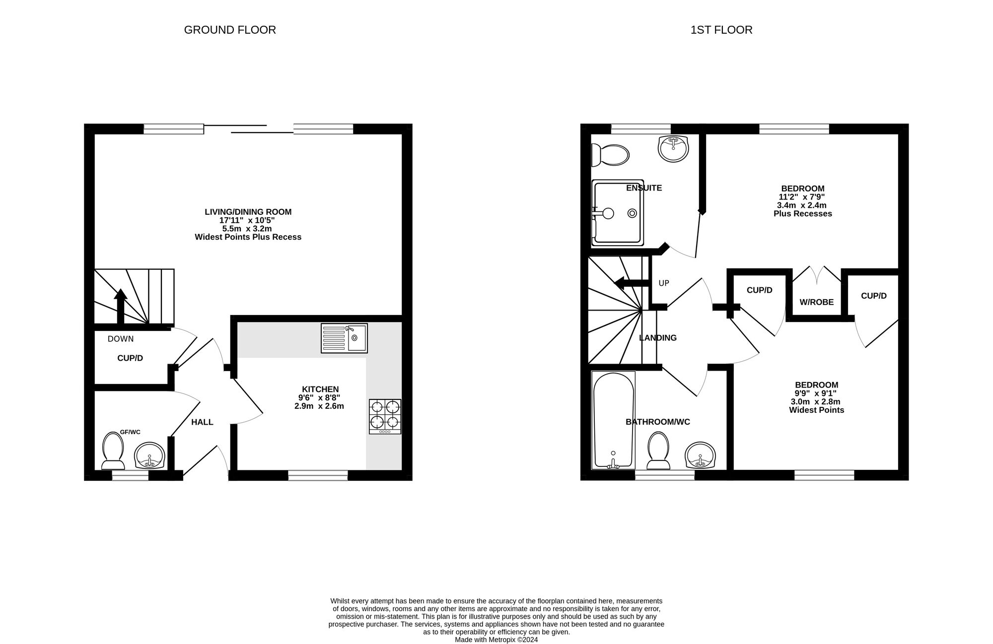 Floorplan of End Terrace House to rent, Trinity Way, Maidstone, Kent, ME15