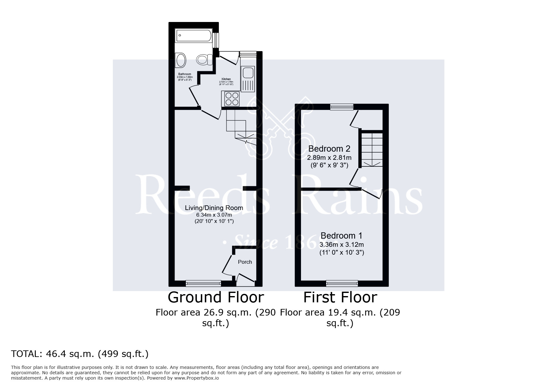 Floorplan of 2 bedroom Mid Terrace House for sale, Dallas Grove, Liverpool, Merseyside, L9