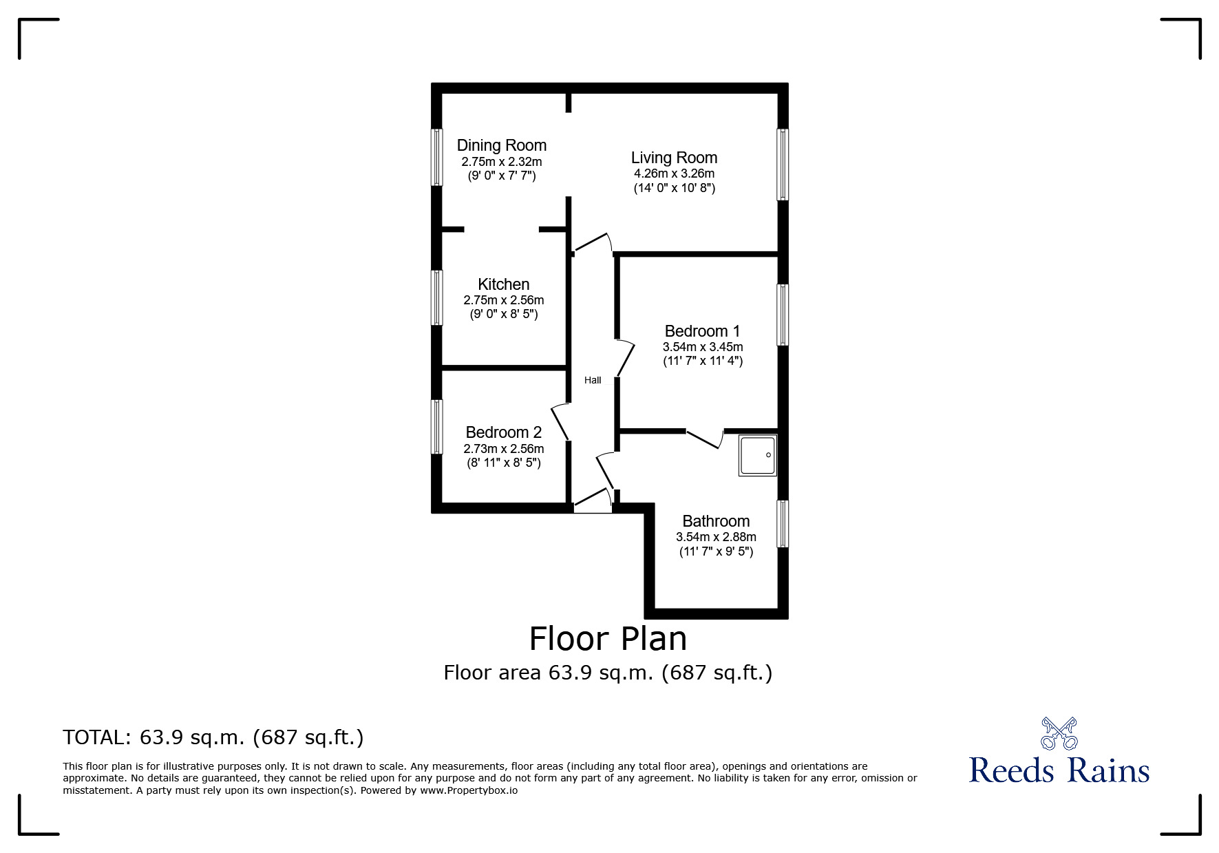 Floorplan of 2 bedroom  Flat for sale, Colonel Drive, Liverpool, Merseyside, L12