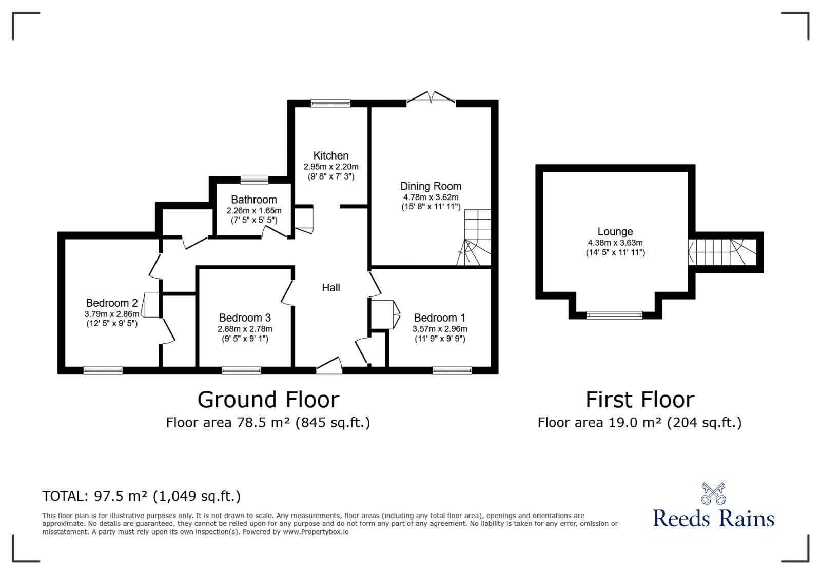 Floorplan of 3 bedroom End Terrace Flat for sale, Village Hall, Liverpool, Merseyside, L12