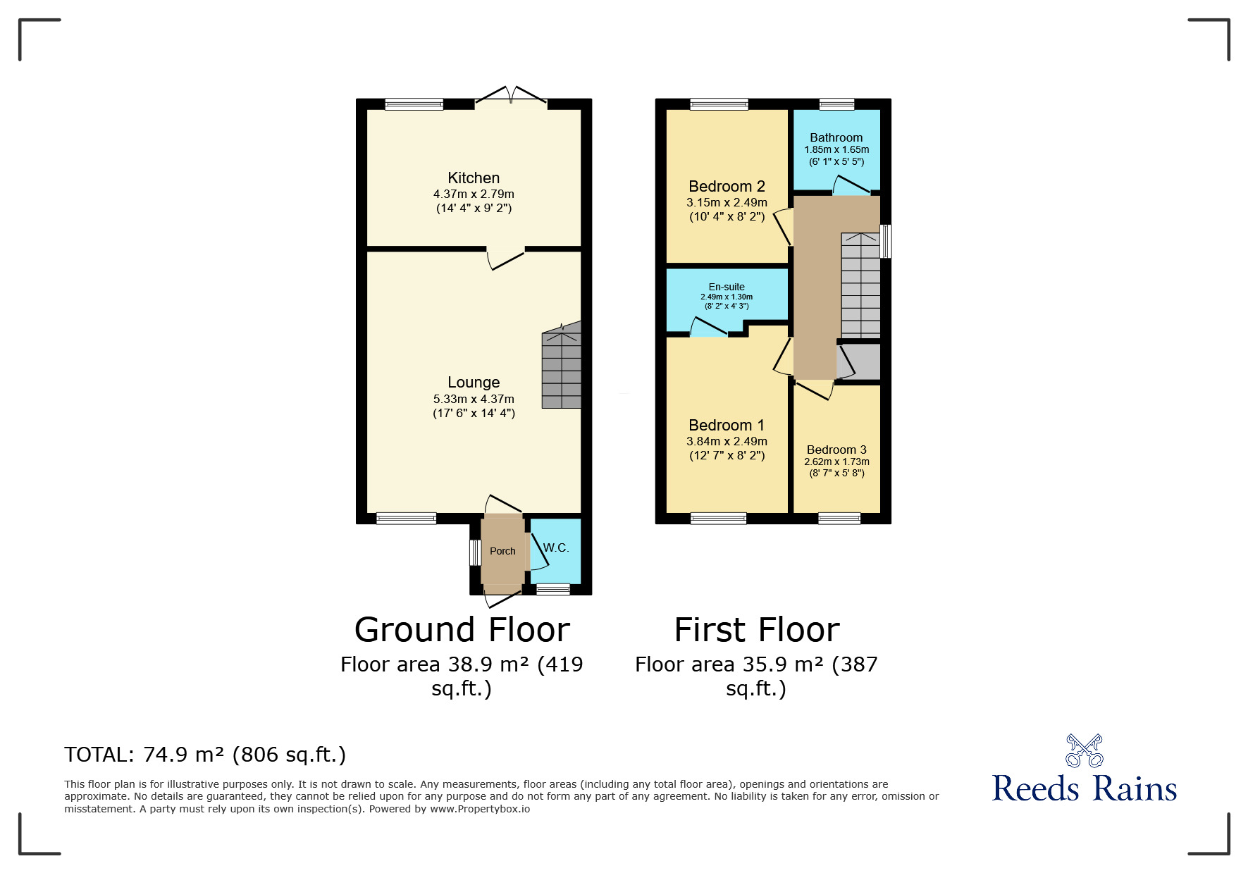 Floorplan of 3 bedroom Semi Detached House to rent, Rushmore Drive, Widnes, Cheshire, WA8