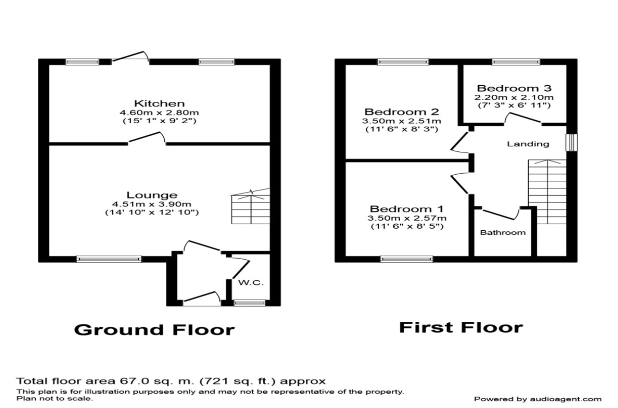 Floorplan of 3 bedroom Semi Detached House to rent, St. Bridgets Close, Widnes, Cheshire, WA8