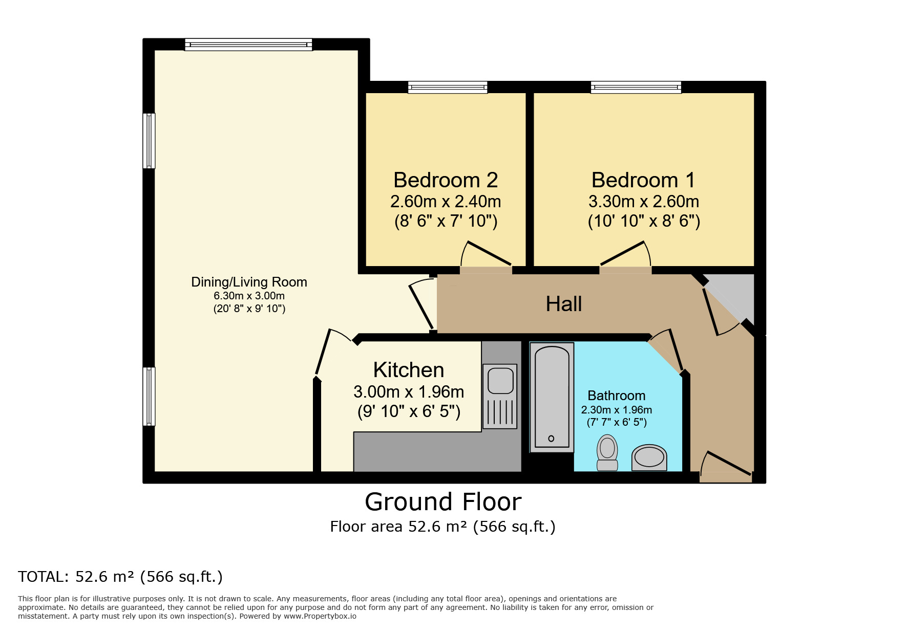 Floorplan of 2 bedroom  Flat for sale, Guest Street, Widnes, Cheshire, WA8