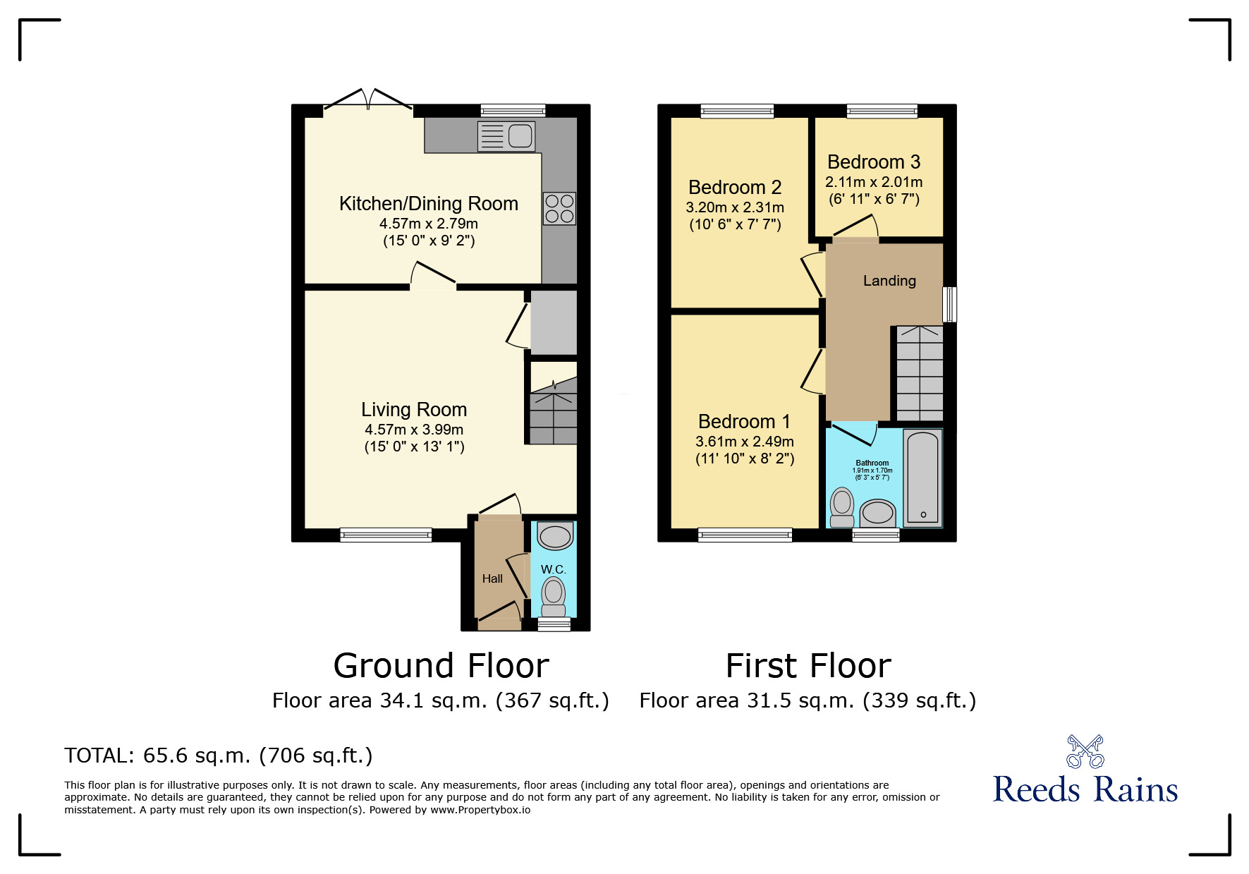 Floorplan of 3 bedroom End Terrace House to rent, Dock Street, Widnes, Cheshire, WA8