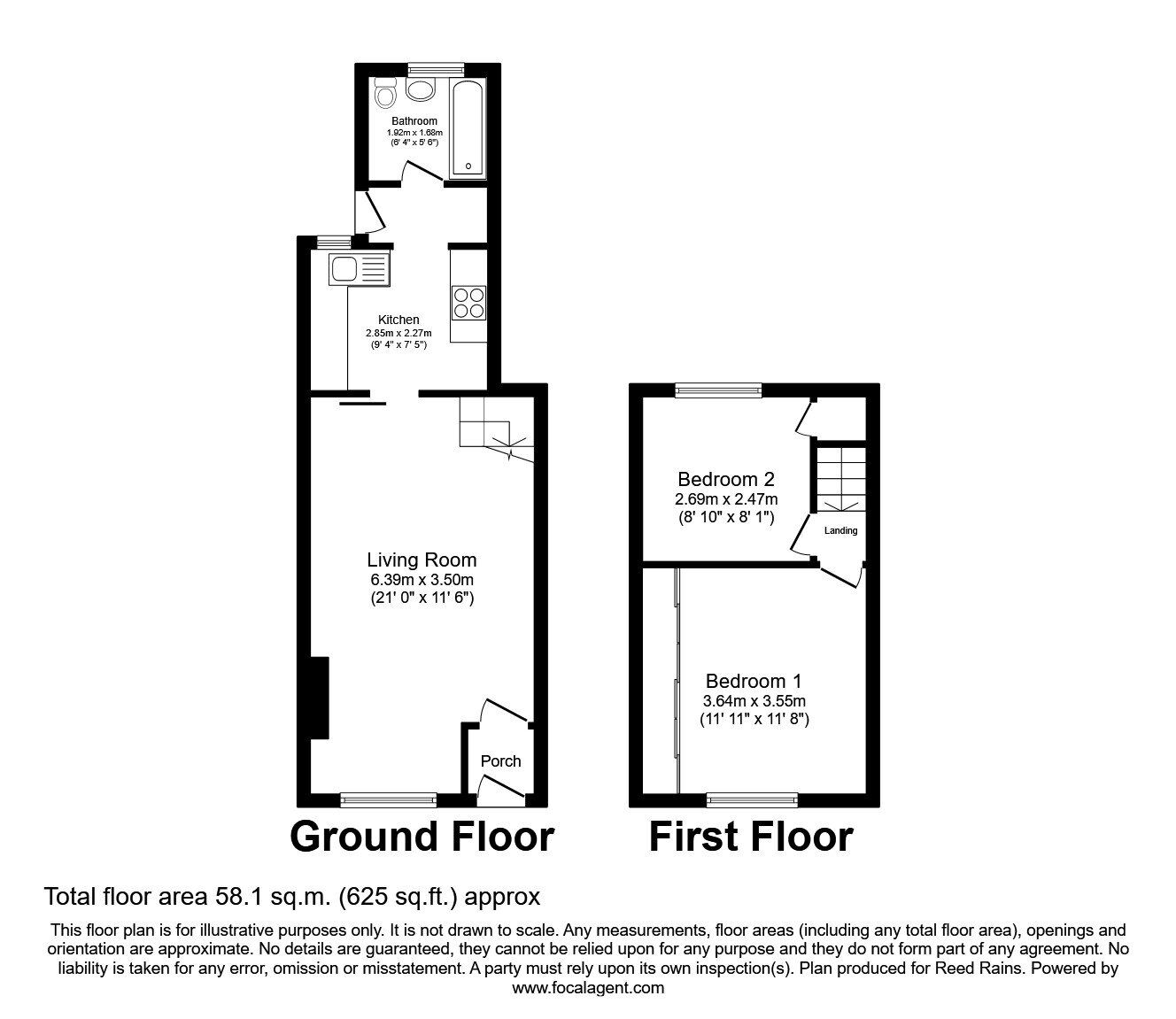 Floorplan of 2 bedroom Mid Terrace House for sale, Christie Street, Widnes, Cheshire, WA8