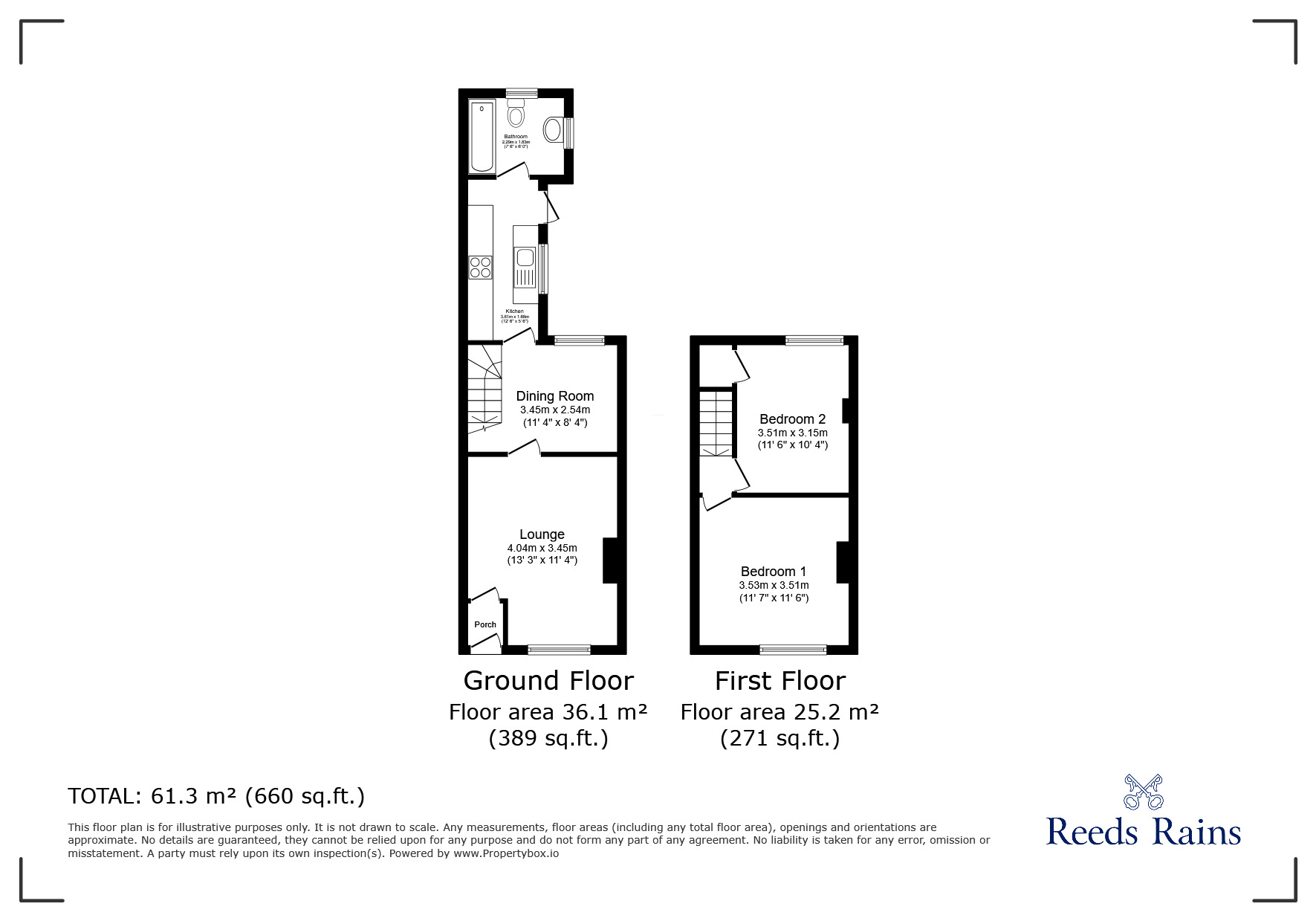 Floorplan of 2 bedroom Mid Terrace House for sale, Foster Street, Widnes, Cheshire, WA8