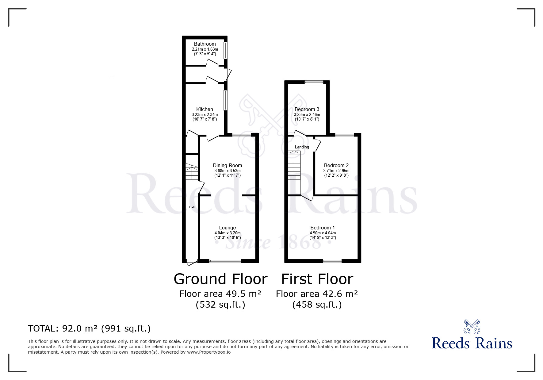 Floorplan of 3 bedroom Mid Terrace House for sale, Peel House Lane, Widnes, Cheshire, WA8